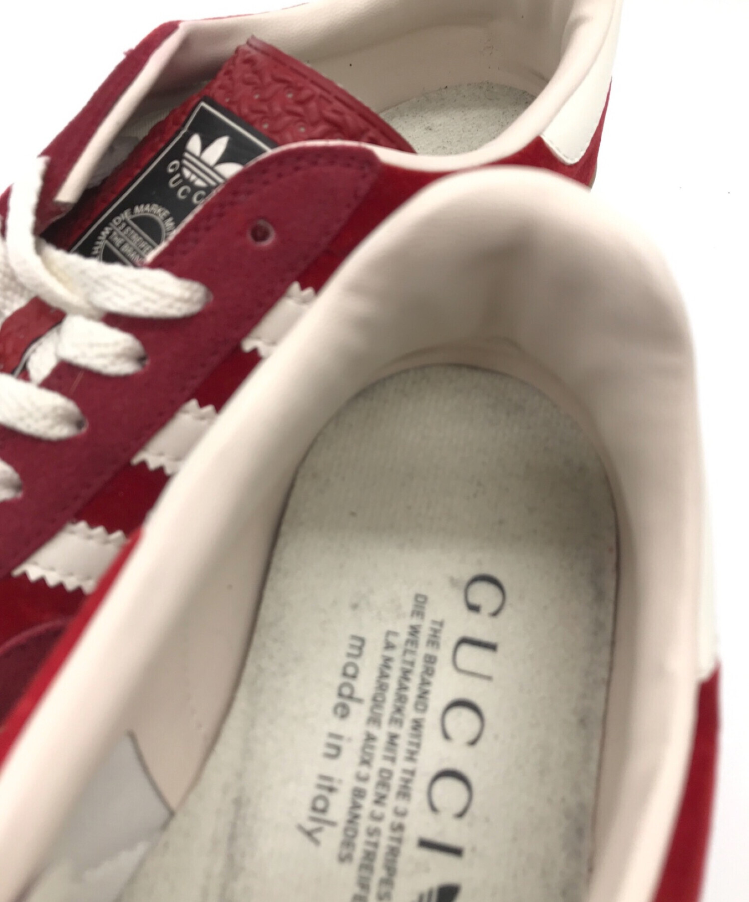 adidas×GUCCI (アディダス×グッチ) GAZELLE レッド サイズ:25.5cm