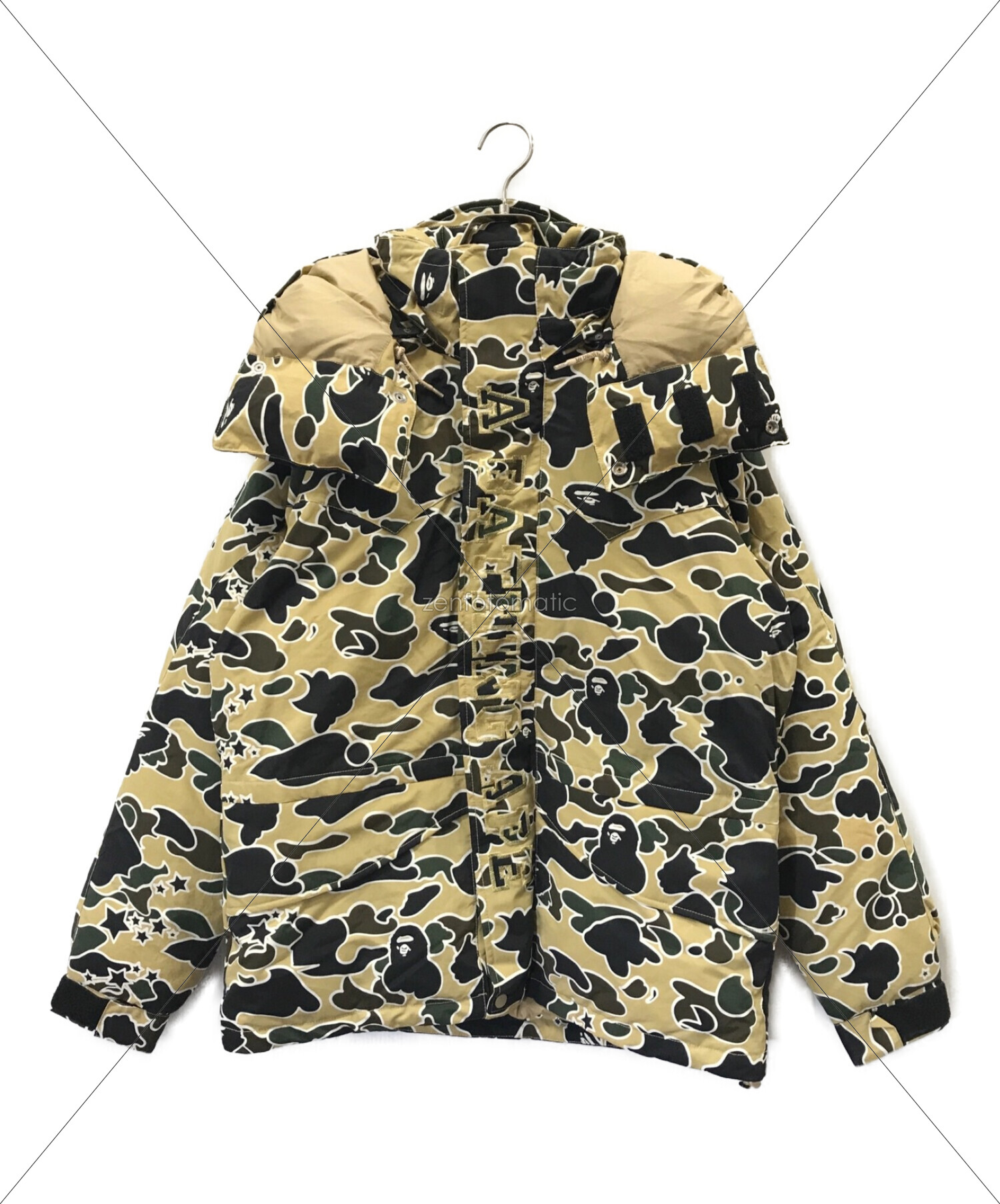 A BATHING APE (アベイシングエイプ) SNOW BOARD DOWN JACKET ベージュ サイズ:M