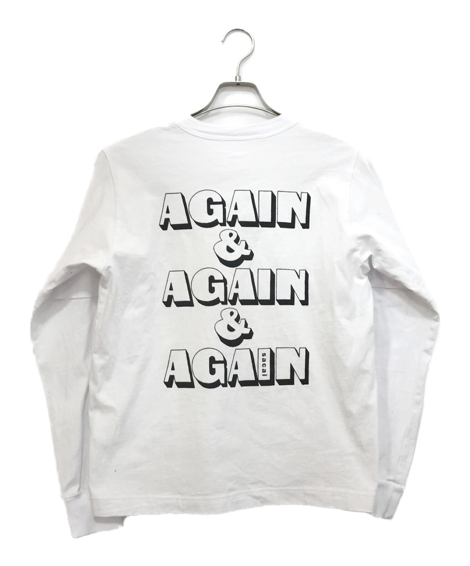 sacai (サカイ) AGAIN＆AGAIN＆AGAIN L／S T-Shirt ホワイト サイズ:1