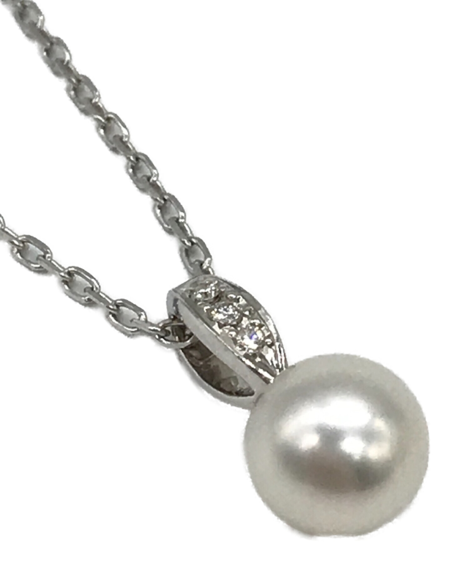 MIKIMOTO (ミキモト) K18WGチェーンパールネックレス シルバー サイズ:下記参照