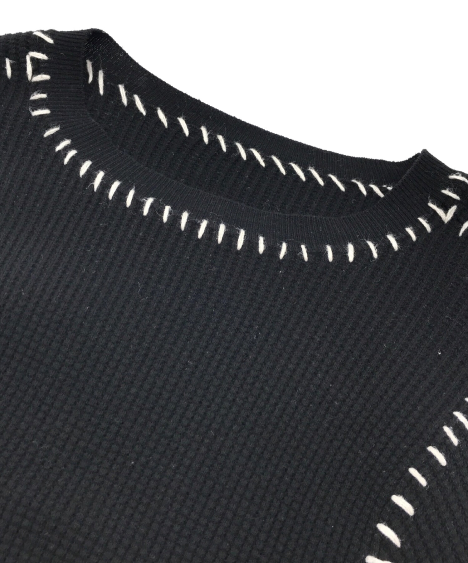 中古・古着通販】soduk (スドーク) thermal knit pullover ブラック