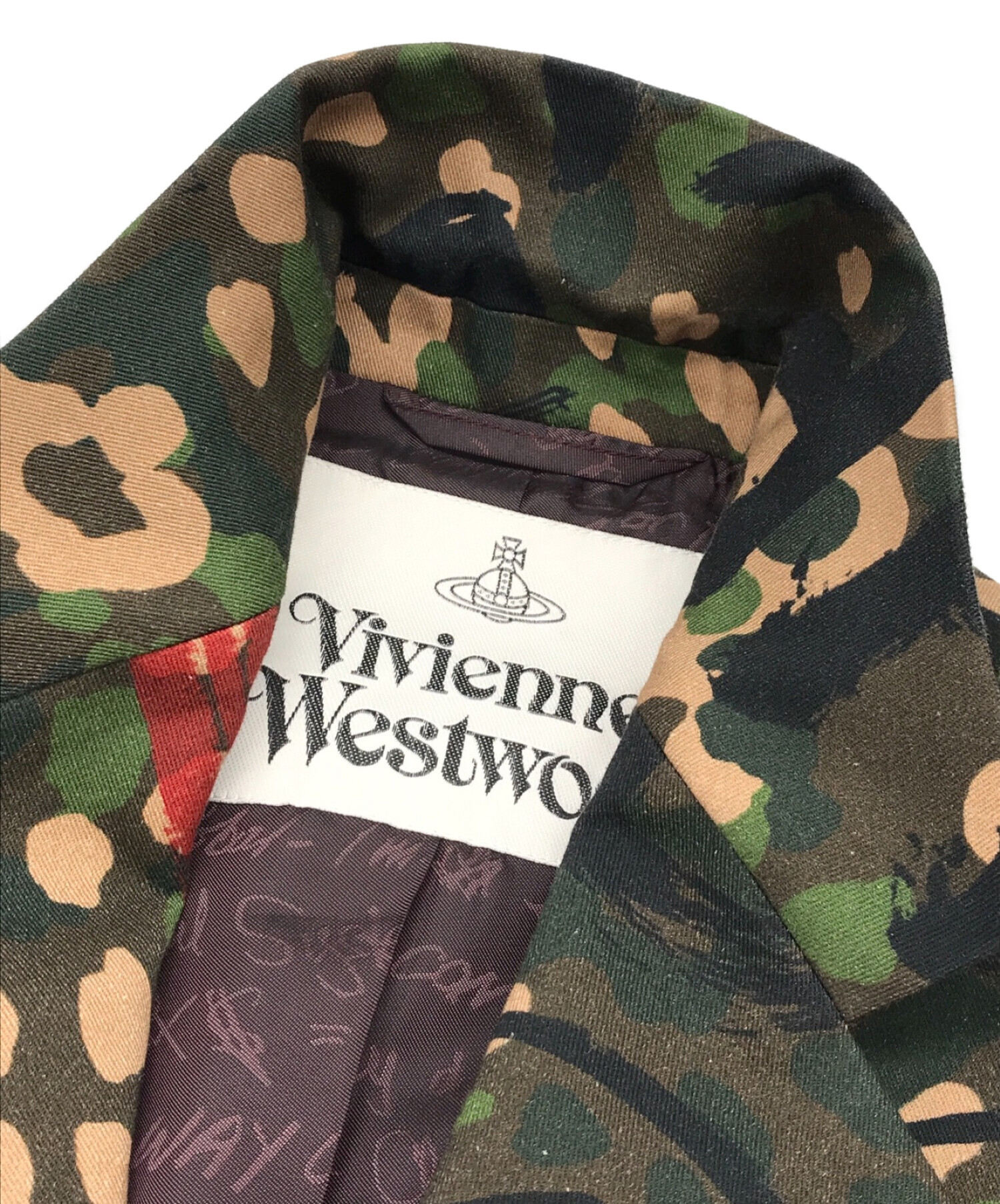 Vivienne Westwood man (ヴィヴィアン ウェストウッド マン) カモ柄テーラードジャケット オリーブ サイズ:44