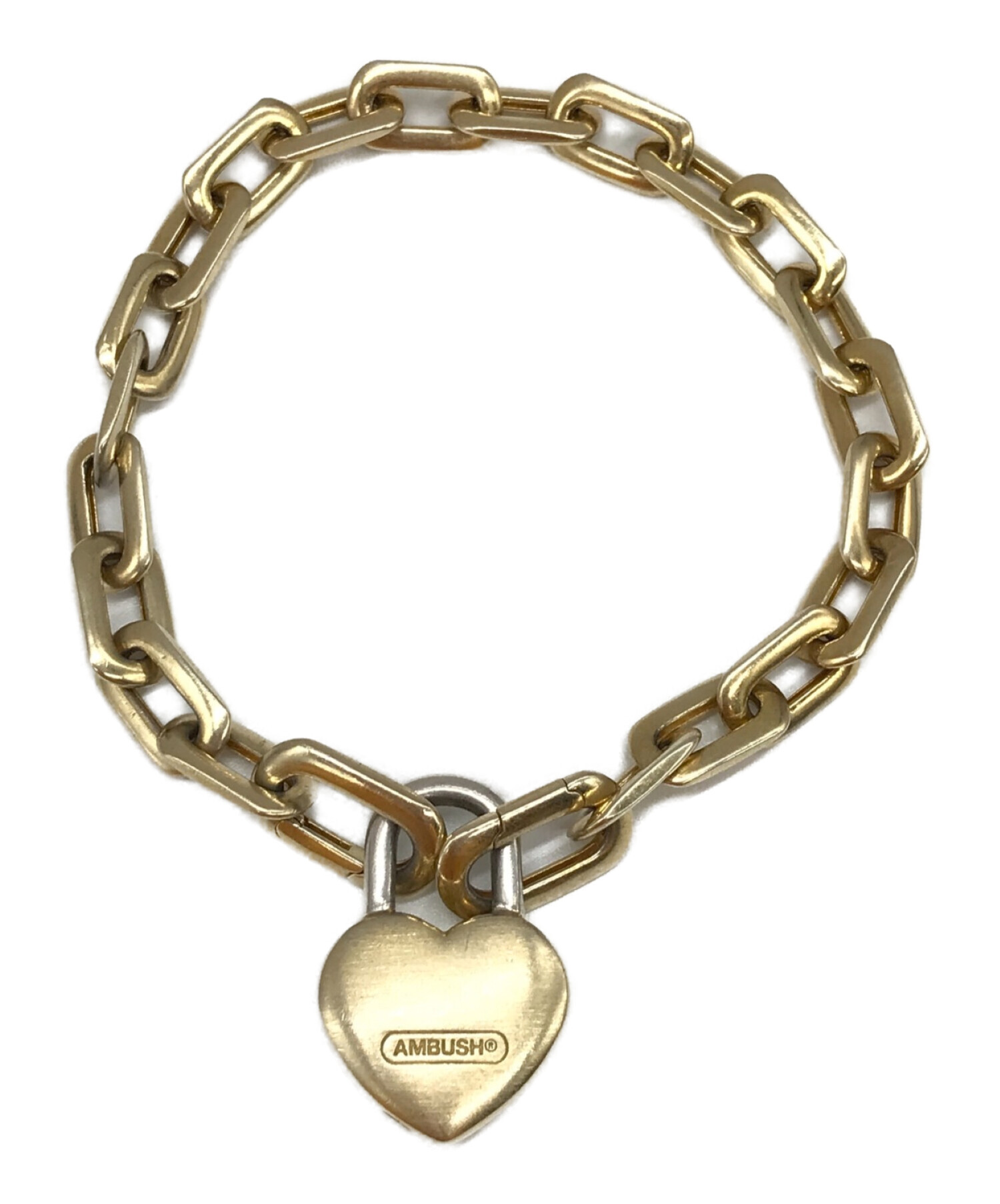 AMBUSH (アンブッシュ) SMALL HEART PADLOCK CHAIN BRACELET ゴールド サイズ:下記参照