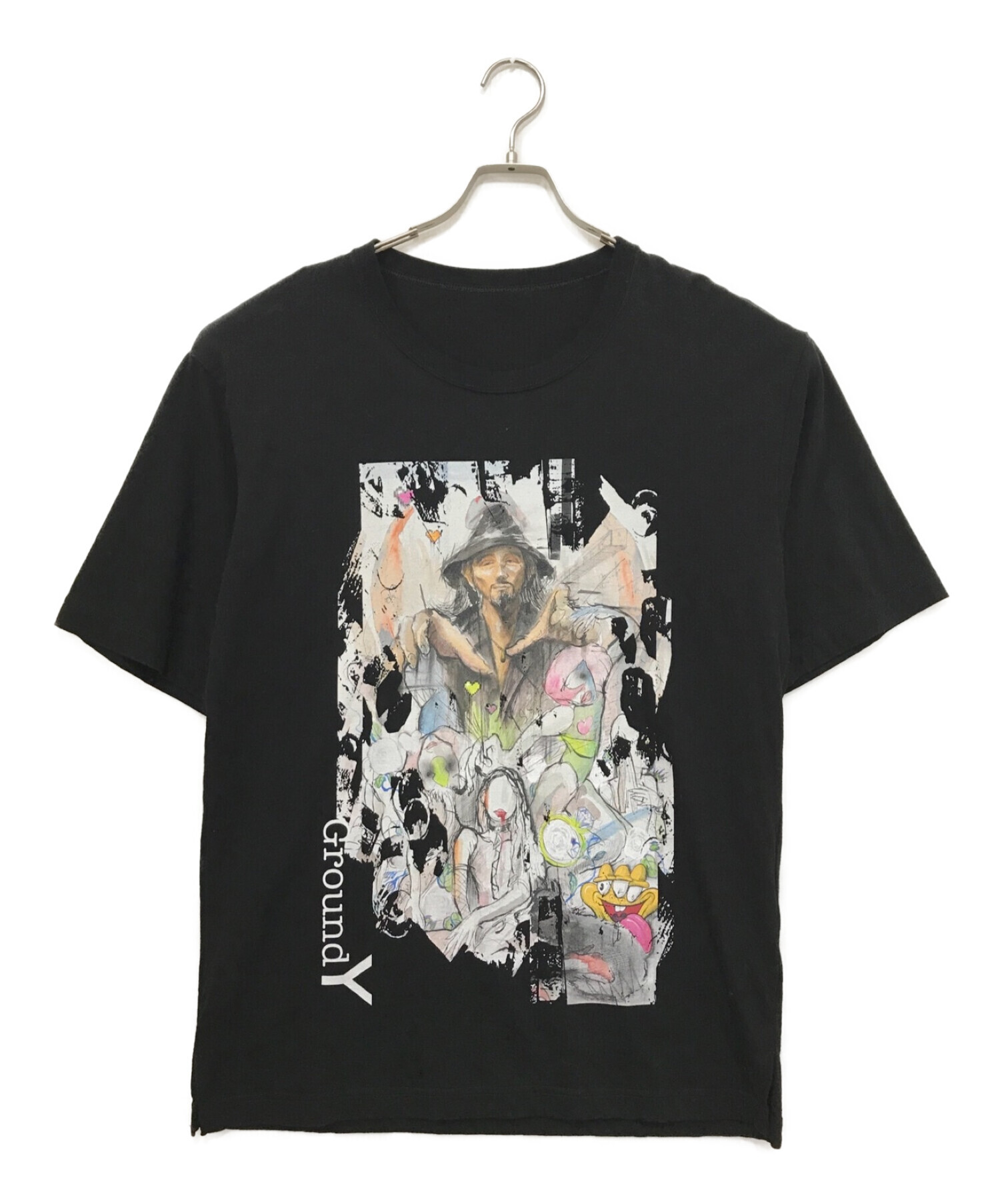 GROUND Y (グラウンドワイ) Tシャツ ブラック サイズ:3