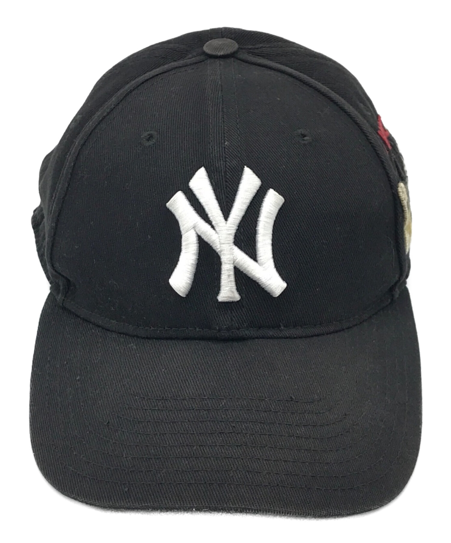 GUCCI (グッチ) NY YANKEES (ニューヨークヤンキース) Baseball Cap Butterfly ブラック サイズ:57-61cm