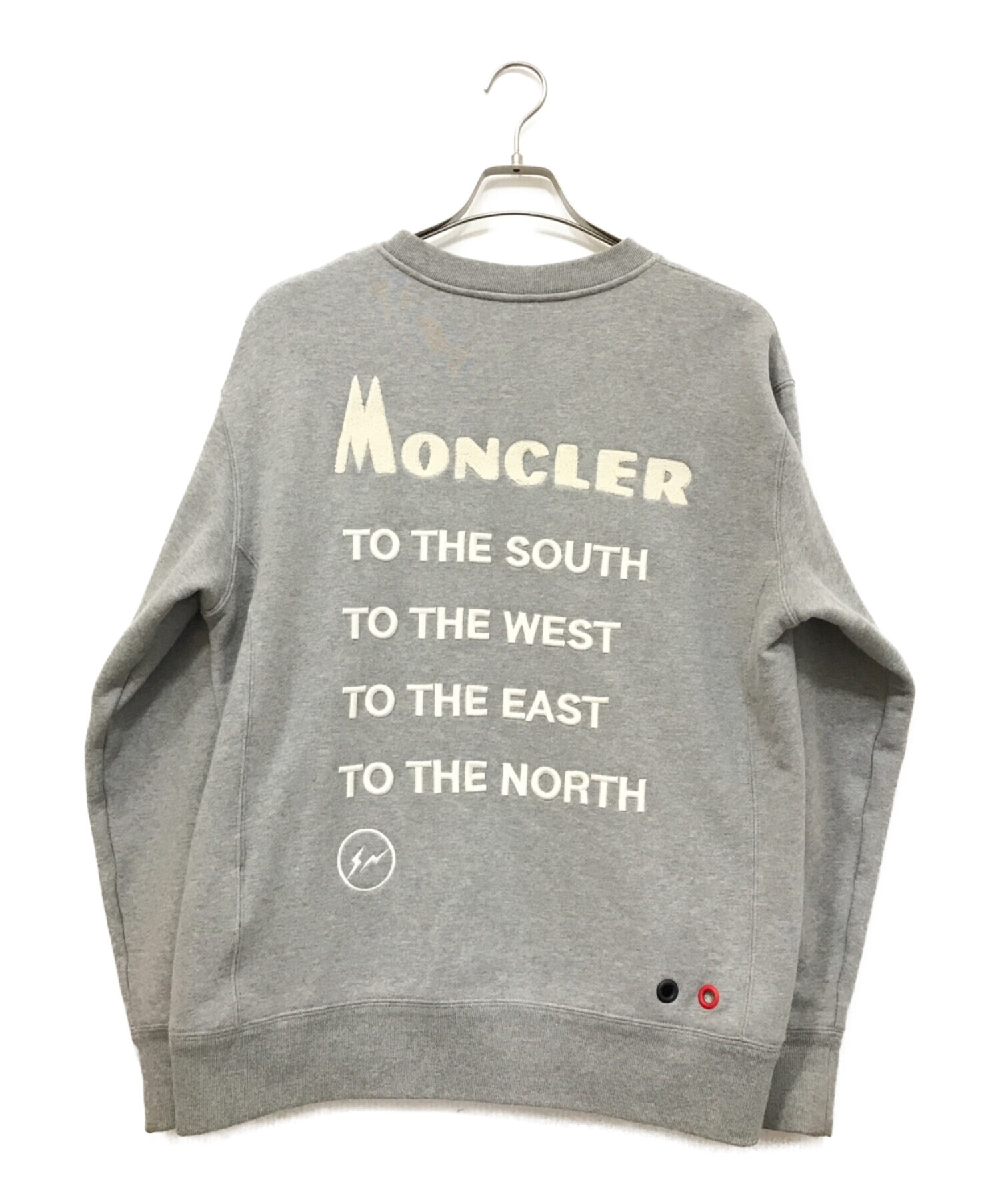 Moncler Fragment (モンクレールフラグメント) バックロゴクルーネックスウェット グレー サイズ:M