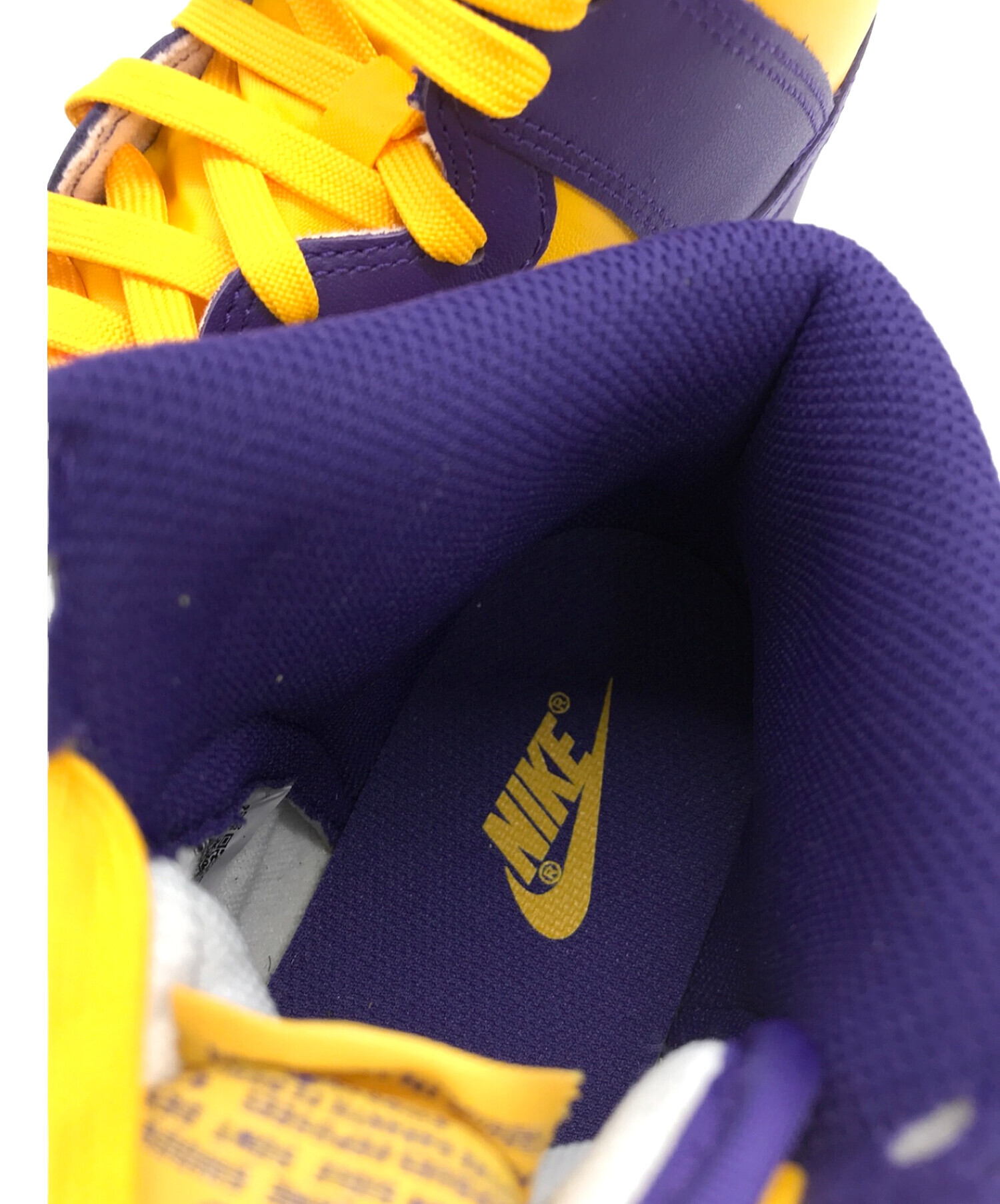 NIKE (ナイキ) DUNK HIGH RETRO LAKERS パープル×イエロー サイズ:27cm