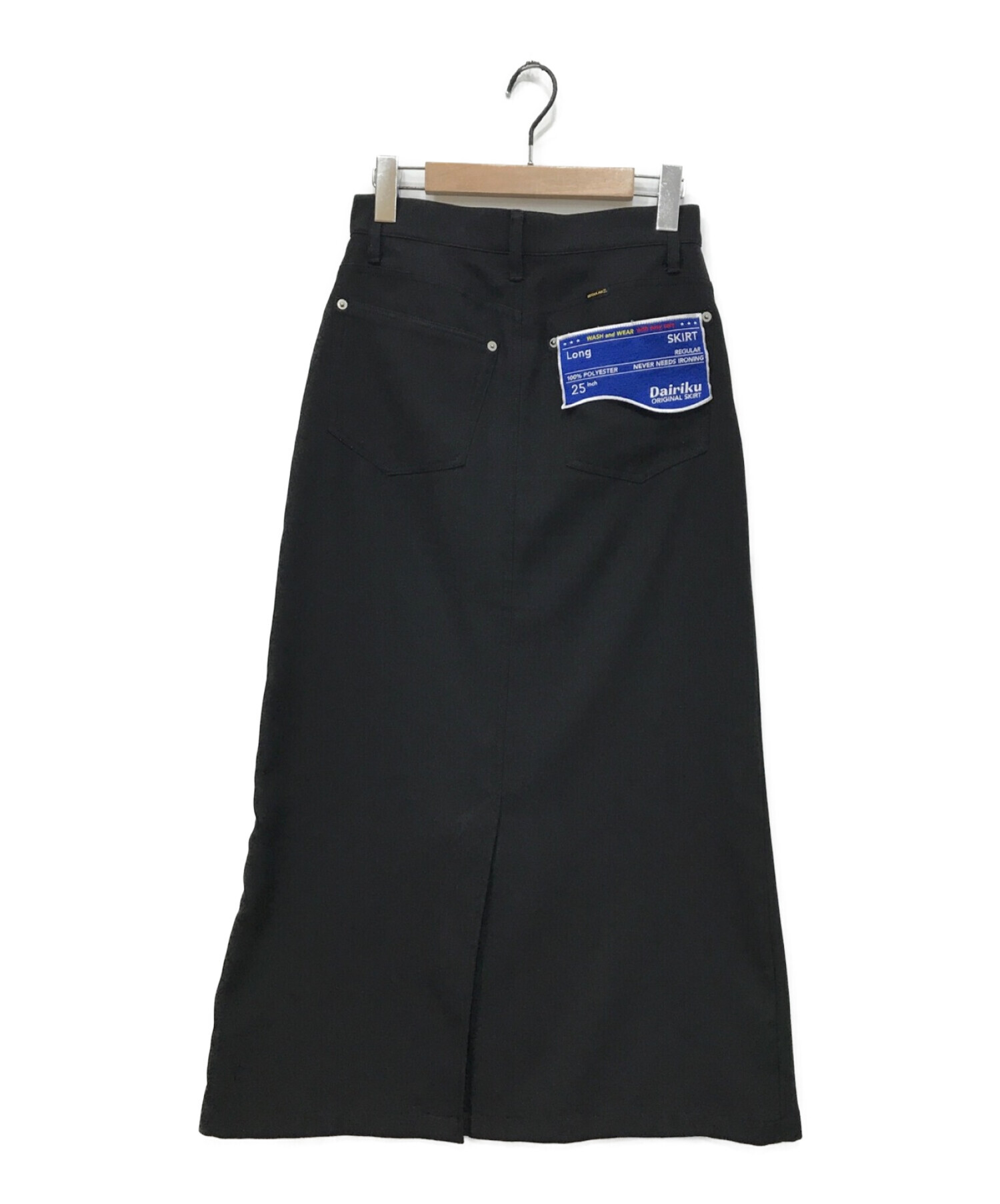 DAIRIKU (ダイリク) LONG POLYESTER SKIRT ブラック サイズ:W25