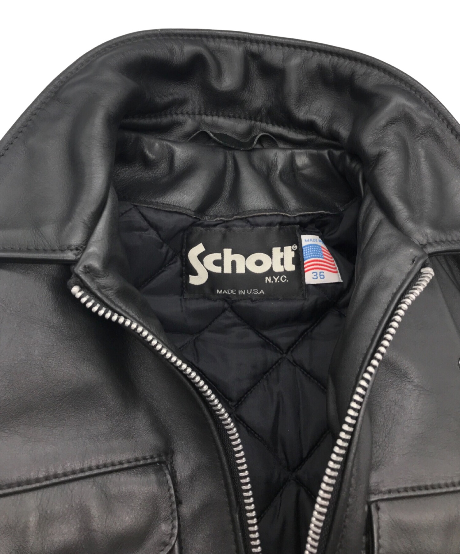 Schott(ショット) USA製 レザーポリスマンジャケット メンズ - レザー