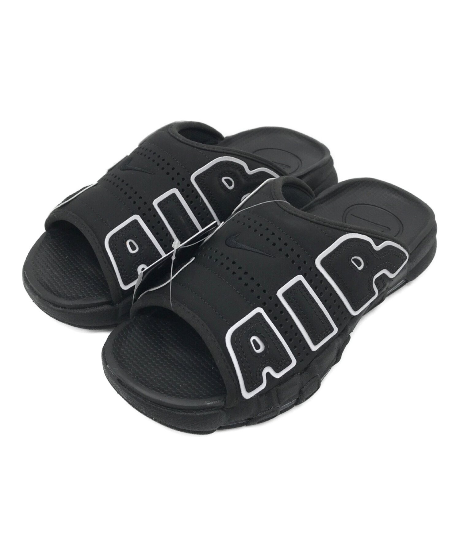 NIKE (ナイキ) AIR MORE UPTEMPO SLIDE BLACK/WHITE ブラック サイズ:27cm