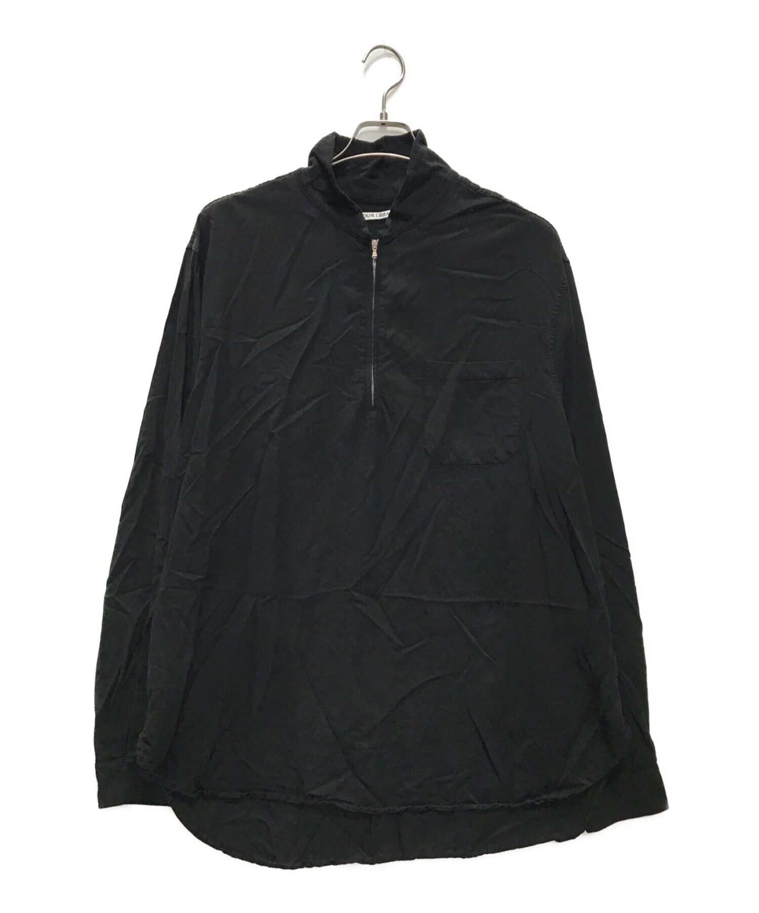 OUR LEGACY (アワーレガシー) SHAWL ZIP SHIRT ブラック サイズ:54