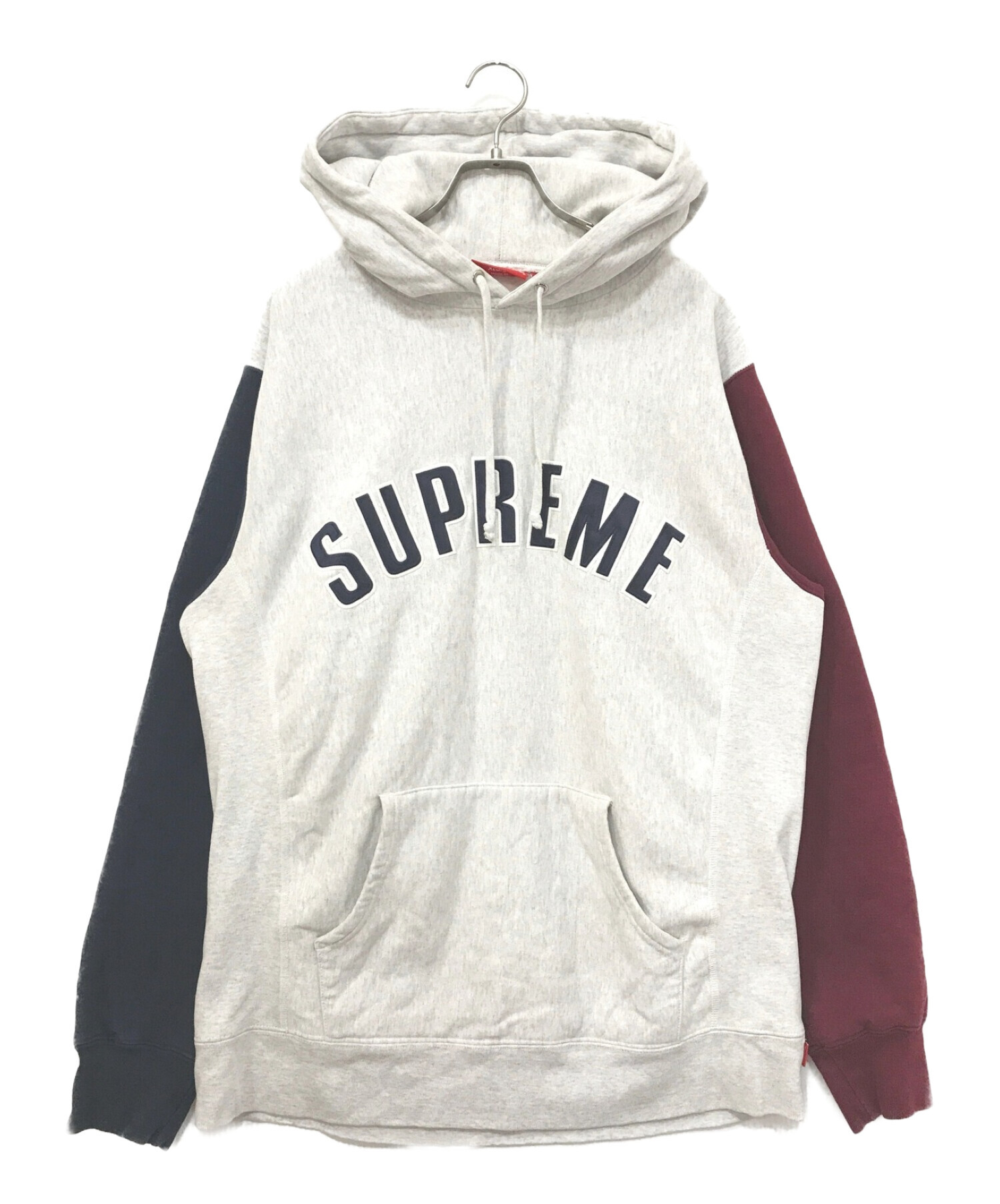 SUPREME (シュプリーム) Color Blocked Arc Logo Hooded Sweatshirt グレー サイズ:XL