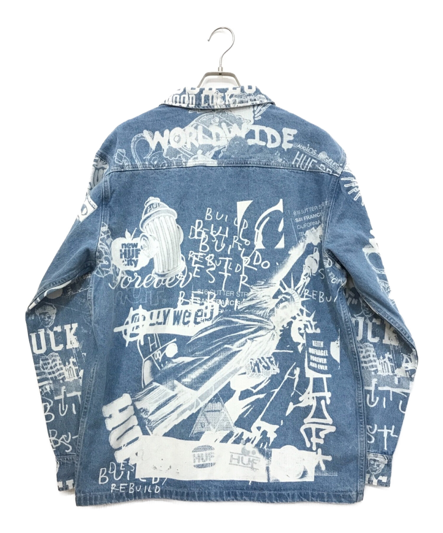 HUF (ハフ) TWENTY DENIM OVERSHIRT ブルー サイズ:L