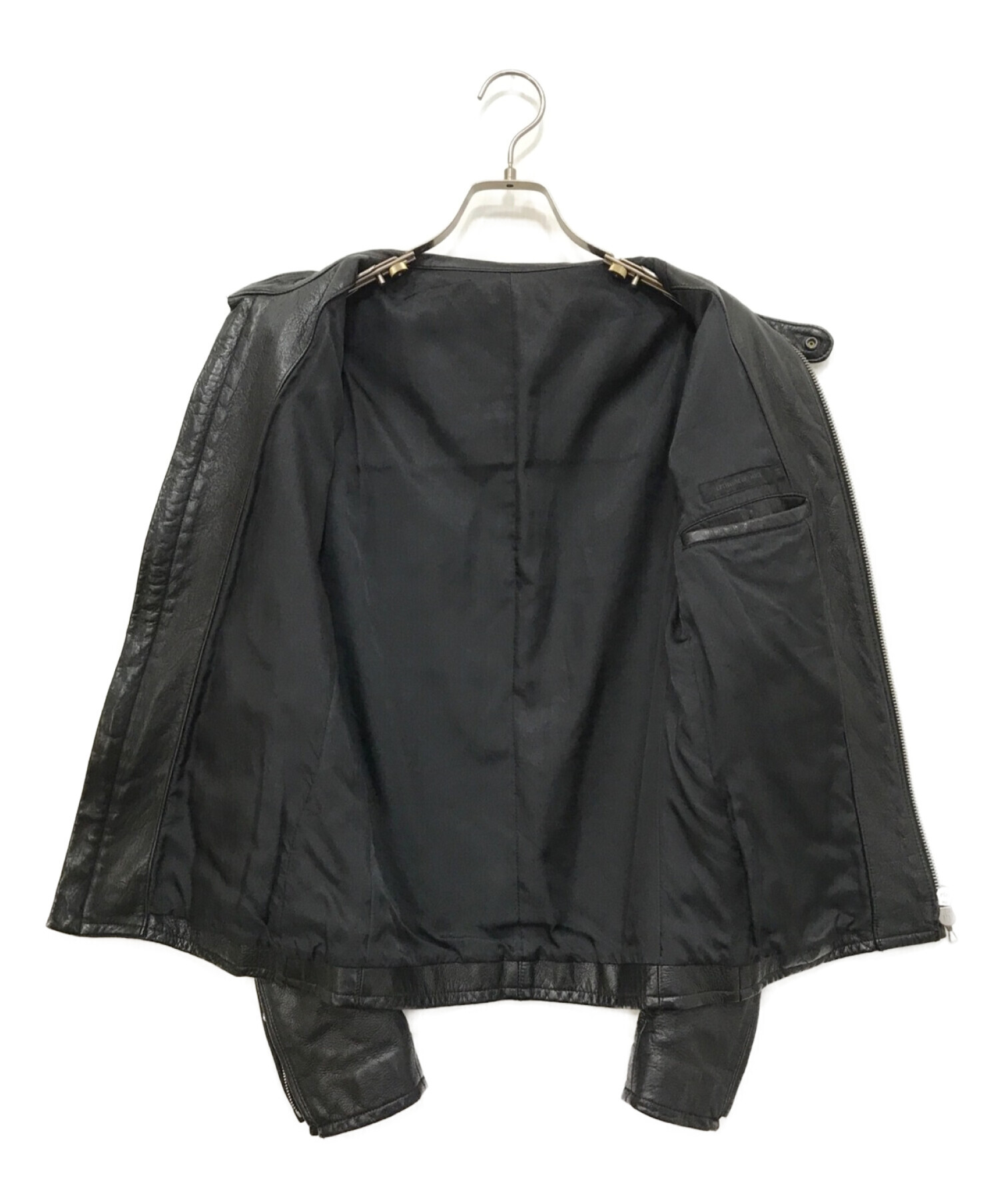 LITHIUM HOMME (リチウムオム・ファム) シングルライダースジャケット ブラック サイズ:44