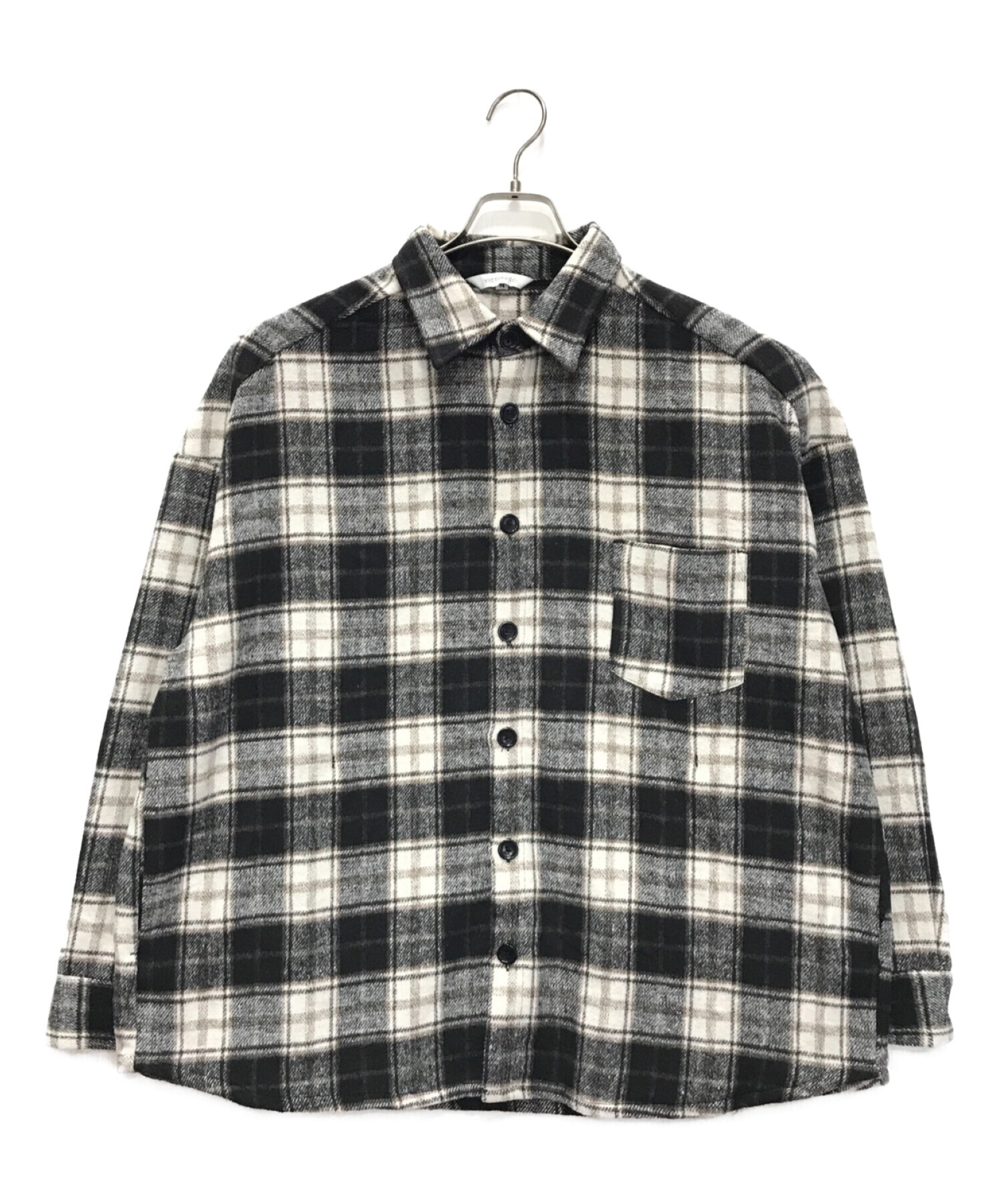 VICTIM (ヴィクティム) BIG CHECK SHIRTS JACKET ブラック サイズ:M