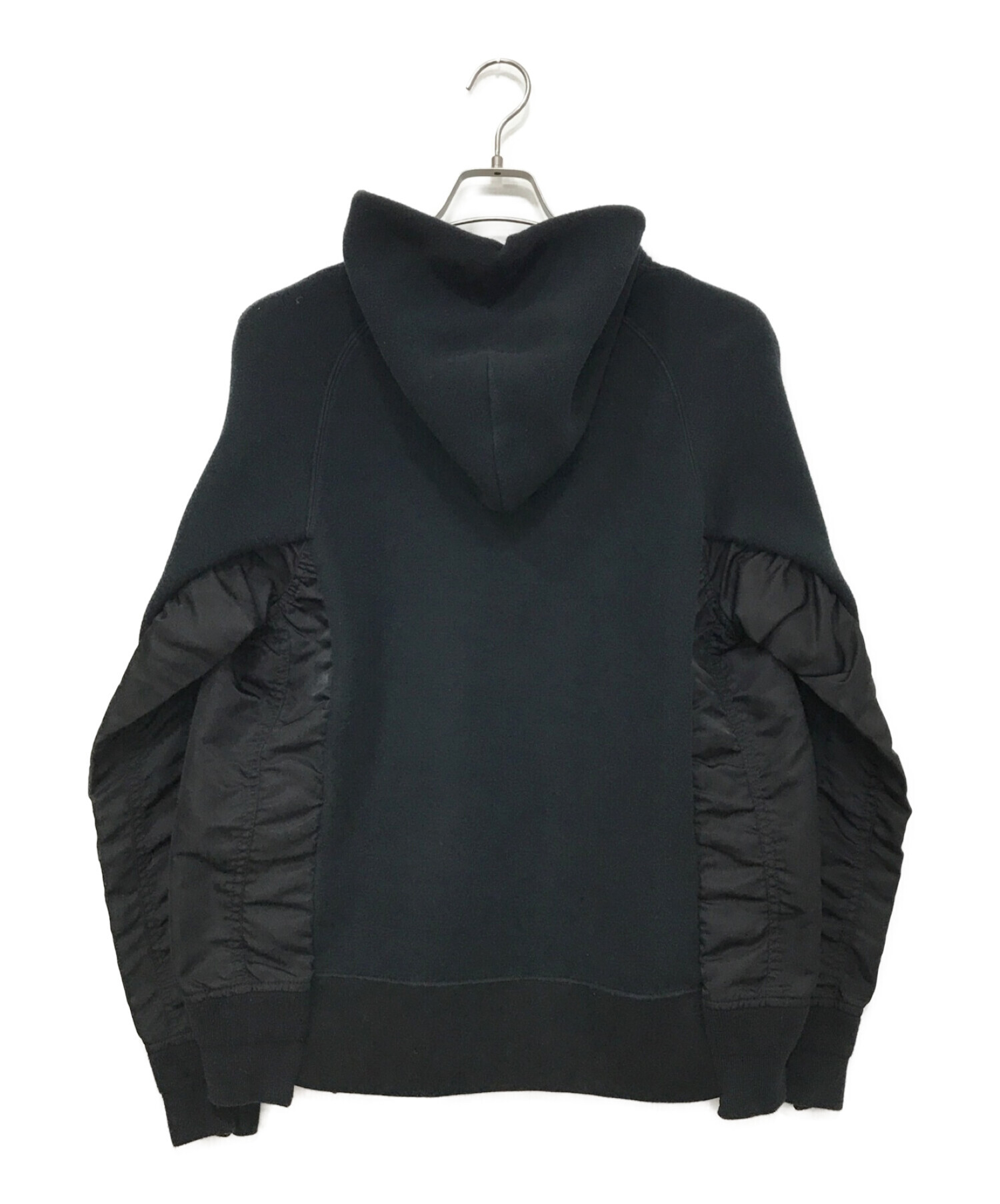 中古・古着通販】sacai (サカイ) Sponge Sweat x MA-1 Hoodie ブラック ...