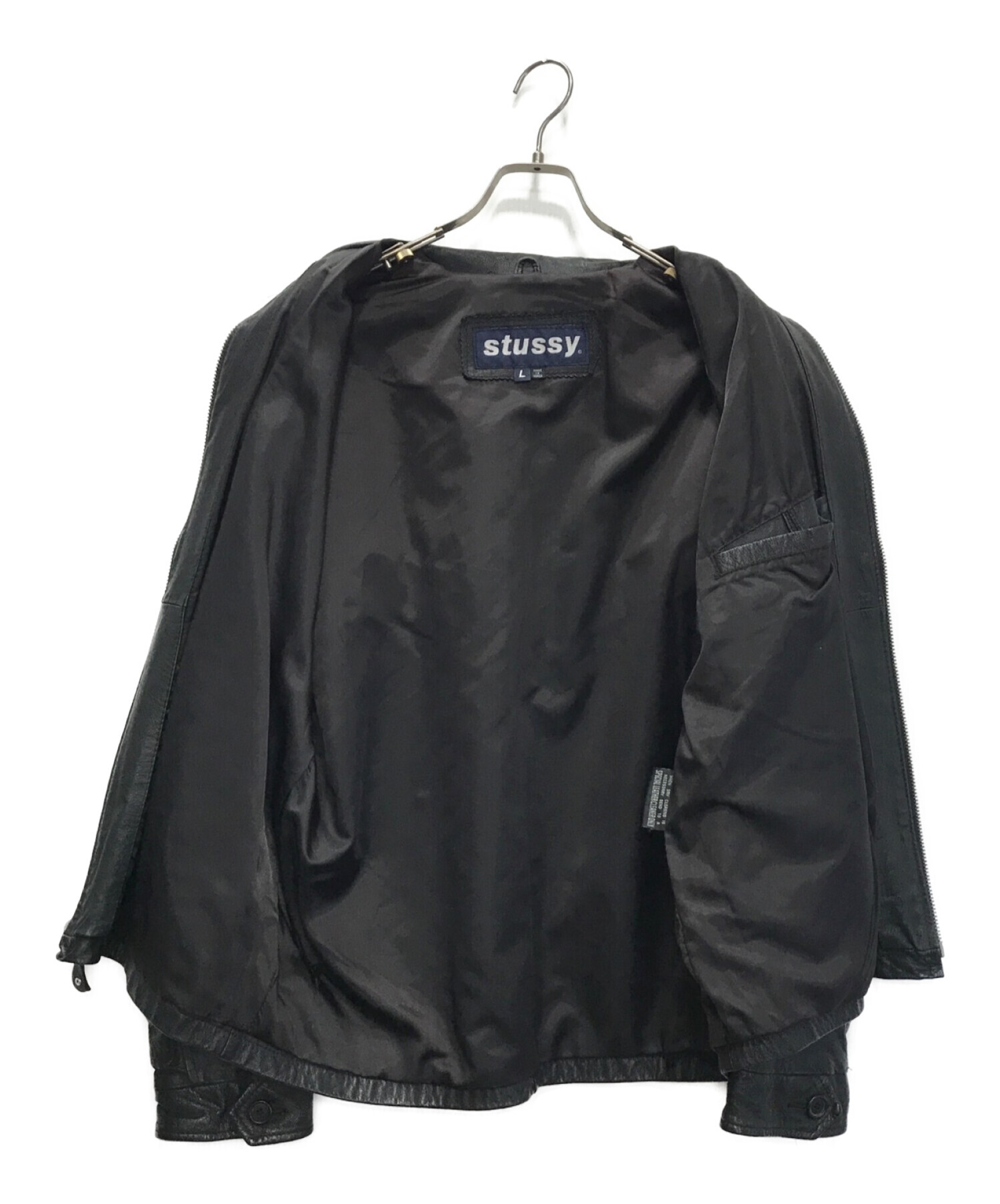 stussy 本革 レザー 完売品 もうこれ以上下げません。定価55000 ...