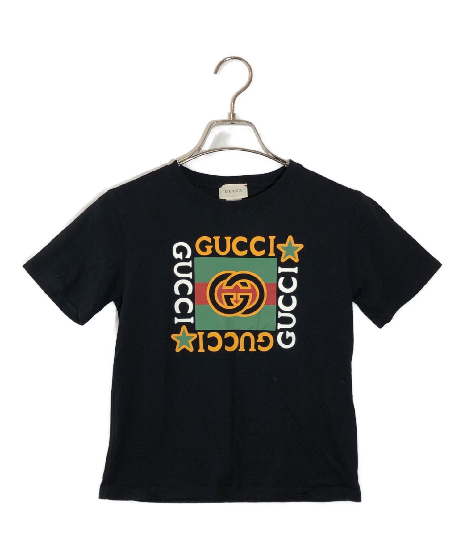 GUCCI (グッチ) グッチロゴ プリント Tシャツ ブラック サイズ:6(120/60)