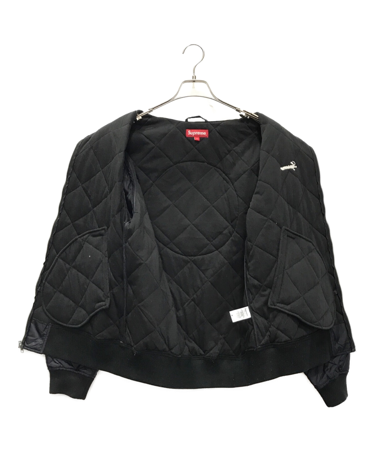 Supreme (シュプリーム) スパンコールキルティングジャケット ブラック サイズ:L