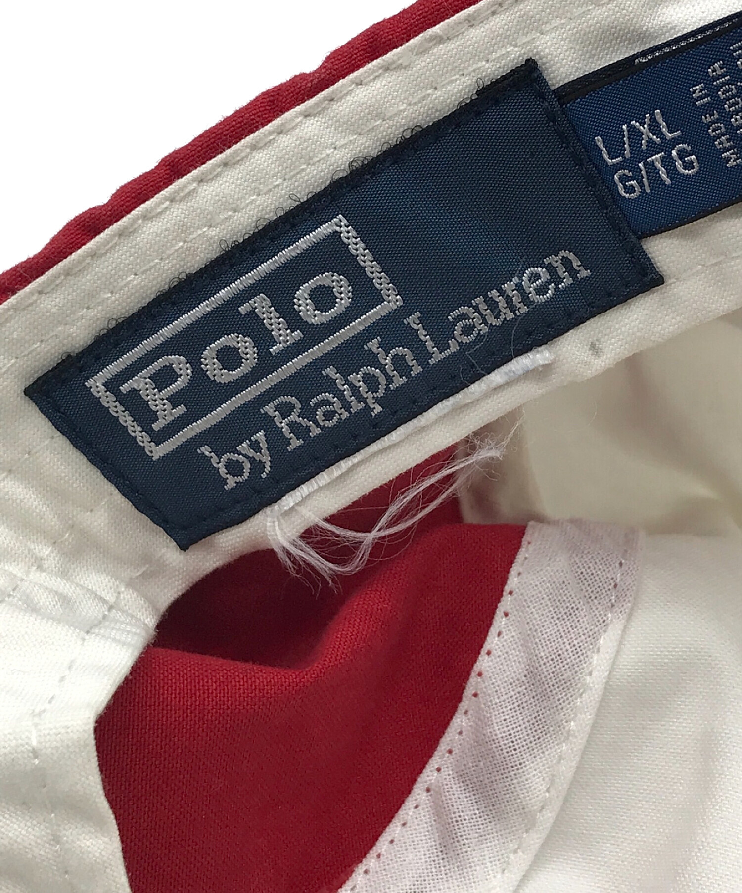 POLO RALPH LAUREN (ポロ・ラルフローレン) ロングビルキャップ ホワイト サイズ:L/XL