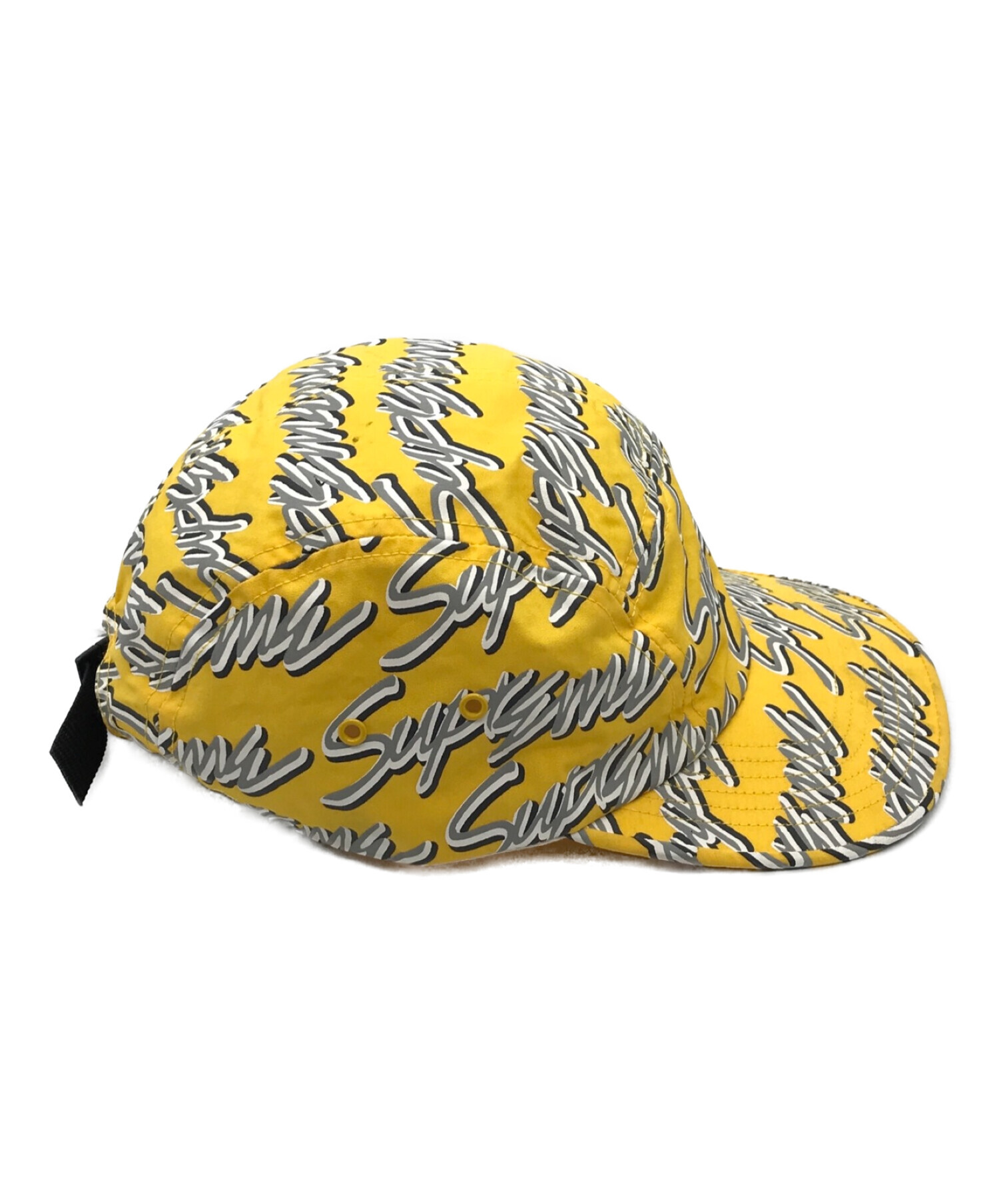 SUPREME (シュプリーム) signature script logo camp cap イエロー サイズ:下記参照