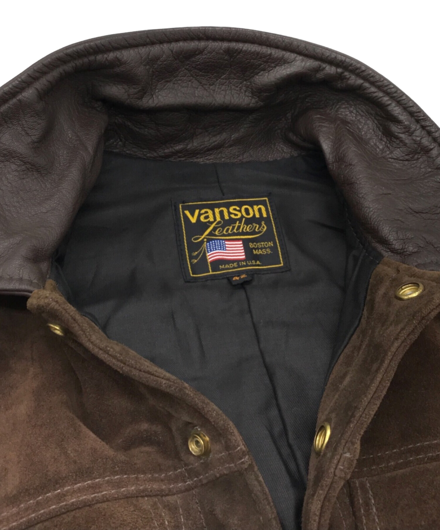 vanson djcb スウェードトラッカージャケット　size40 USA製コメントありがとうございます