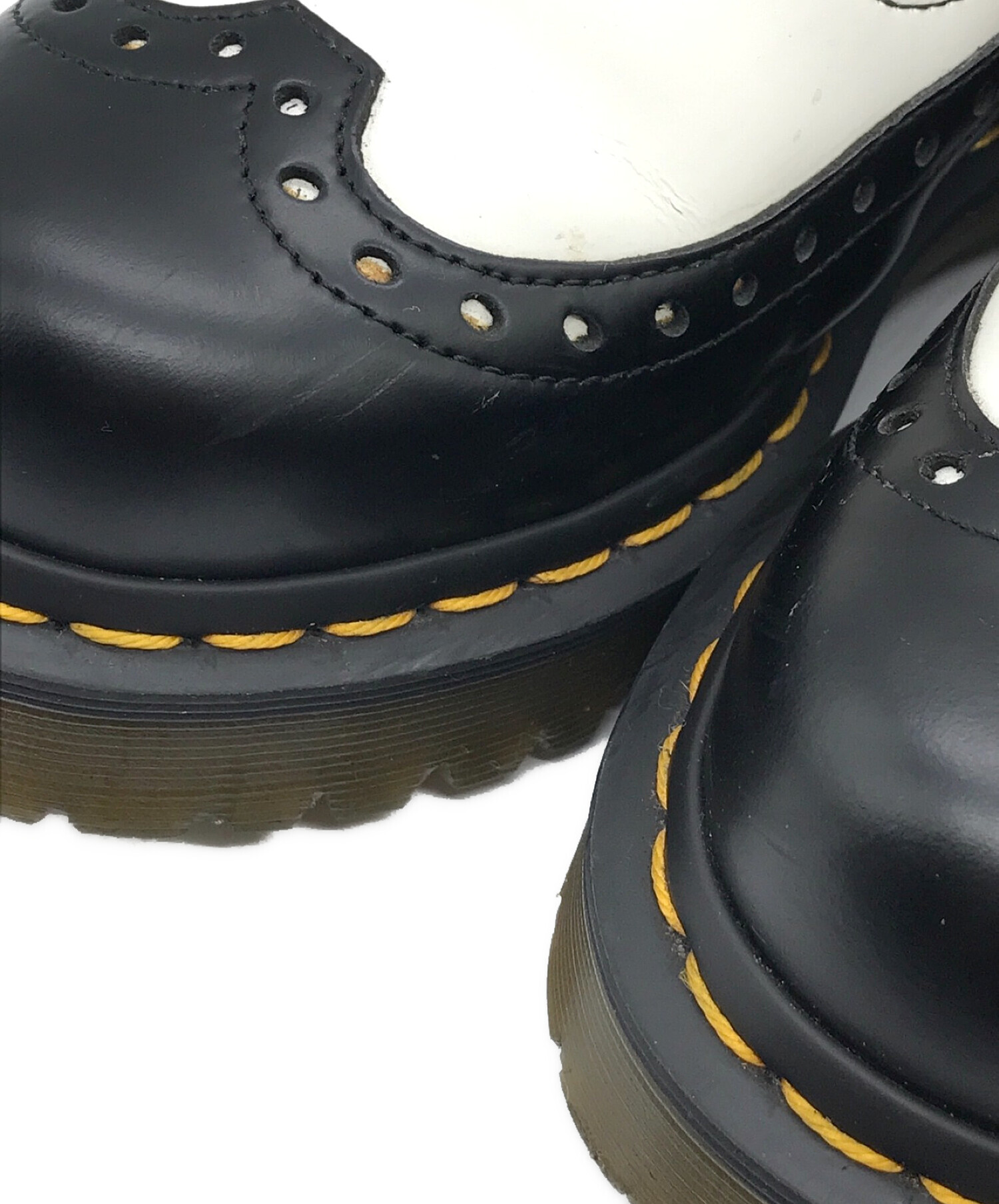 Dr.Martens (ドクターマーチン) DEMIZE BROGUE T BAR シューズ ブラック×ホワイト サイズ:UK4