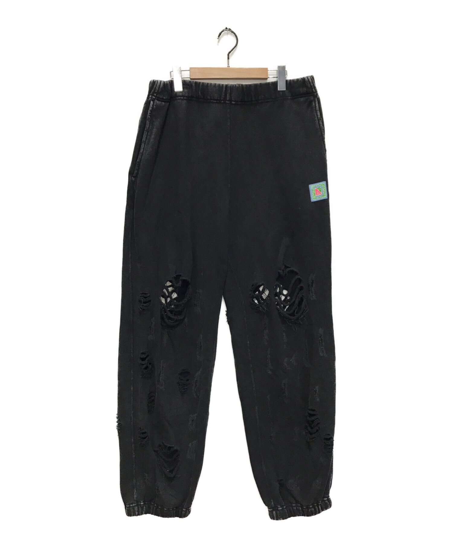 SSZ (エスエスズィー) BORO SWEAT PANT ブラック サイズ:L