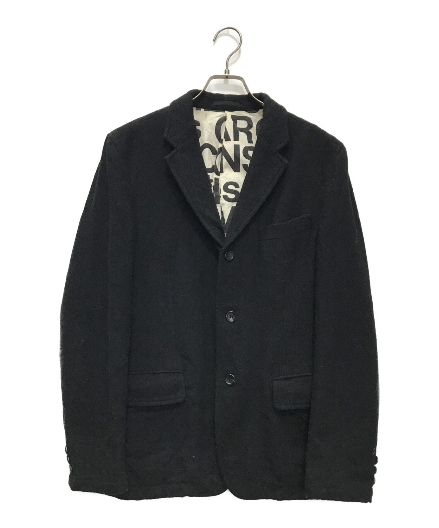 COMME des GARCONS HOMME (コムデギャルソン オム) テーラードジャケット ブラック サイズ:S