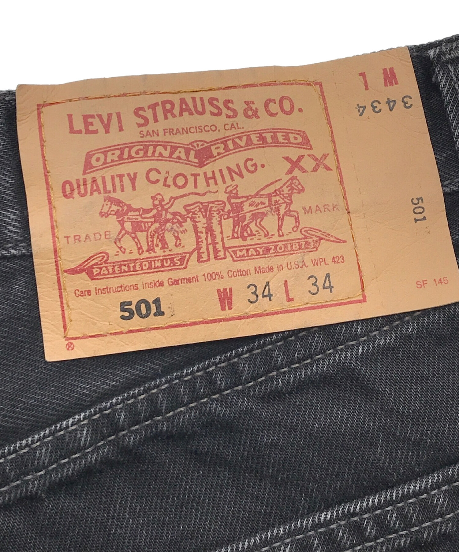 中古・古着通販】LEVI'S (リーバイス) デニムパンツ ブラック サイズ