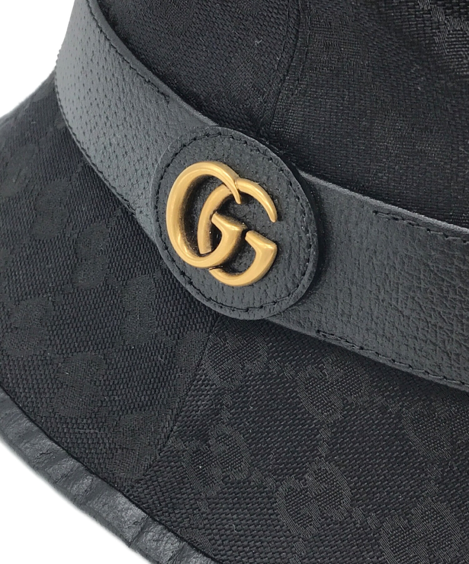 中古・古着通販】GUCCI (グッチ) GGキャンバスフェドラハット ブラック