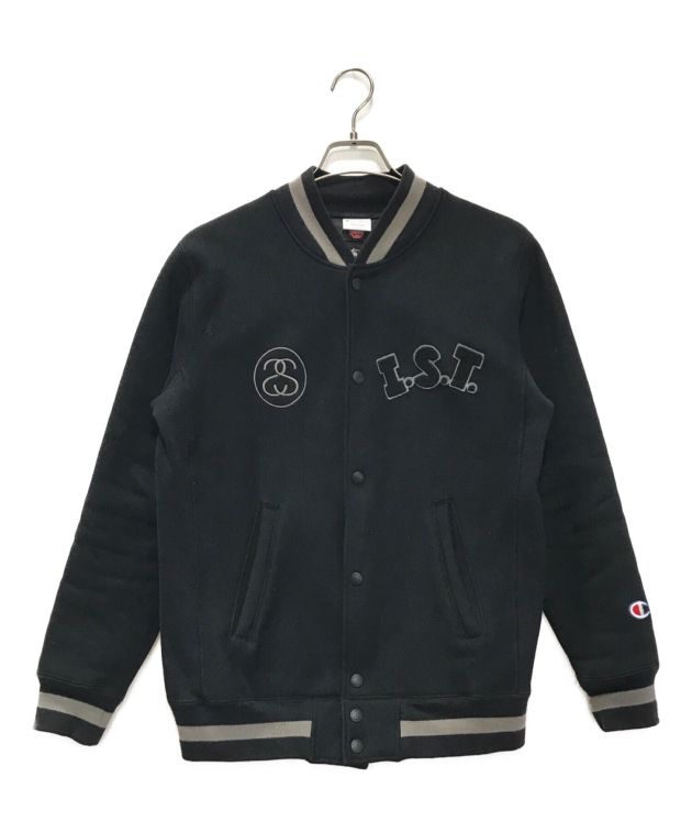 中古・古着通販】stussy (ステューシー) Champion REVERSE WEAVE (チャンピオンリバースウィーブ) TRIBEレタード  RW I.S.T. Varsity Jacket ブラック サイズ:M｜ブランド・古着通販 トレファク公式【TREFAC FASHION】スマホサイト