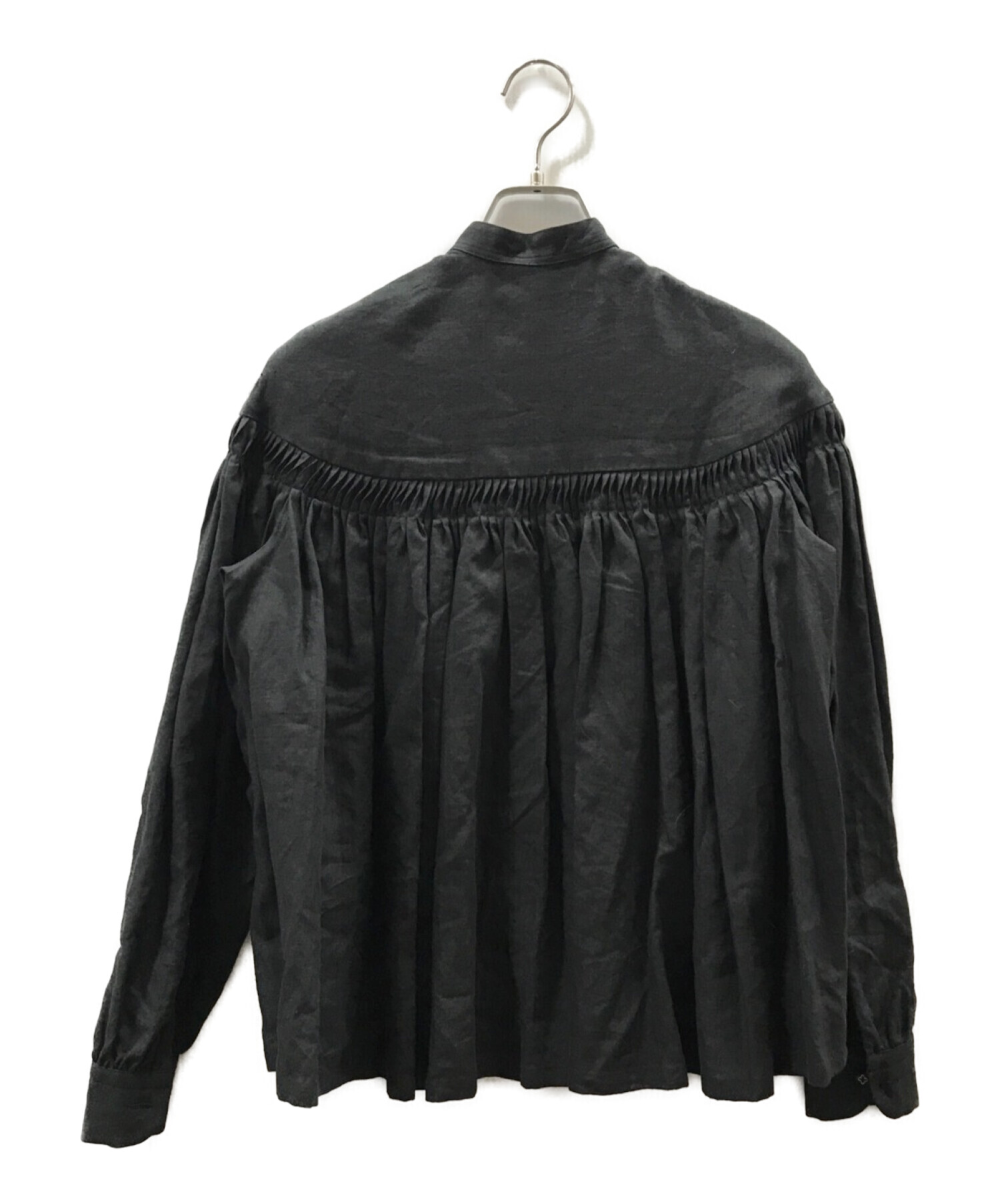 SCYE (サイ) リネンタックハーフプラケットシャツ ブラック サイズ:S 未使用品