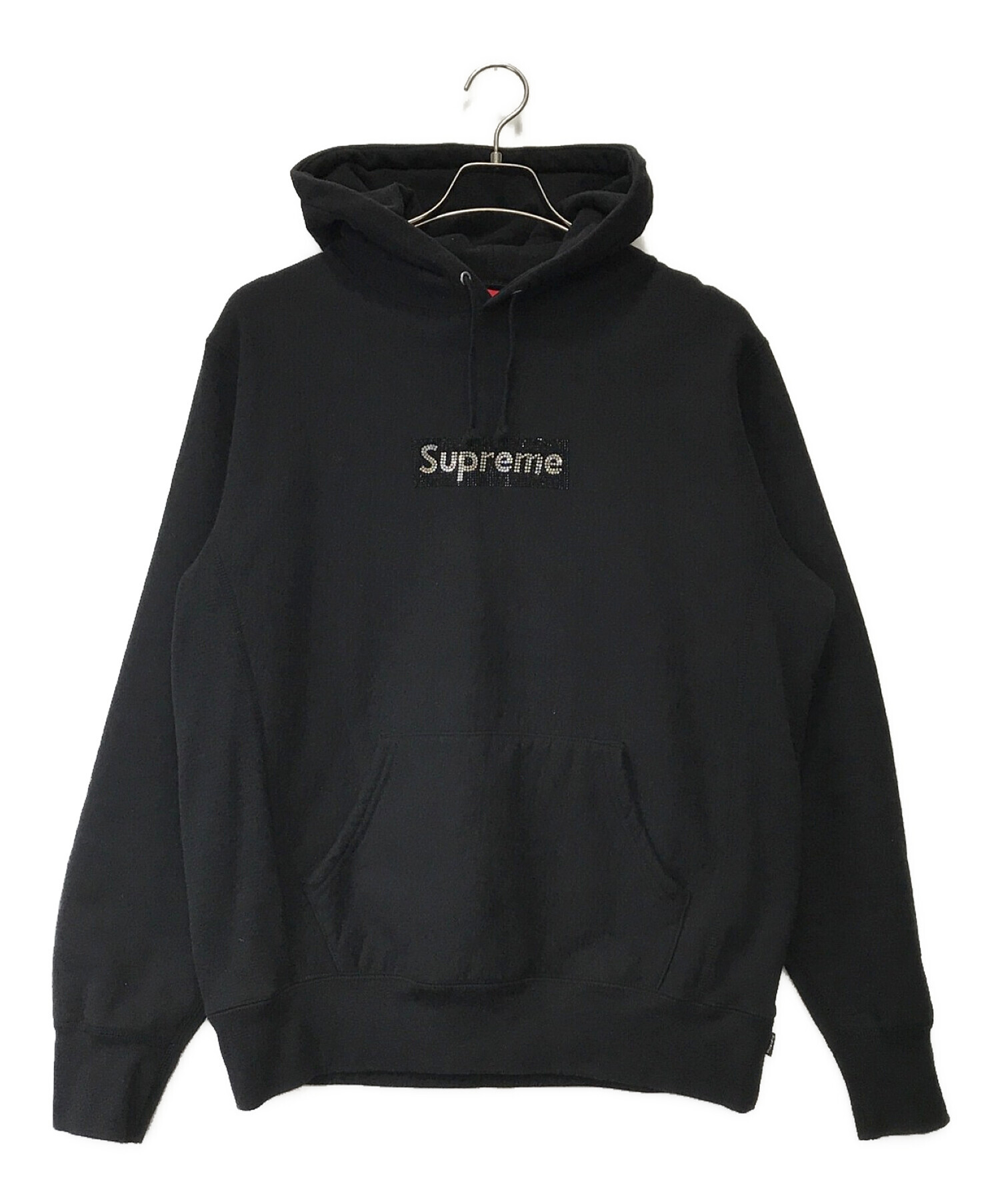 Supreme (シュプリーム) swarovski box logo hooded sweatshirt ブラック サイズ:M