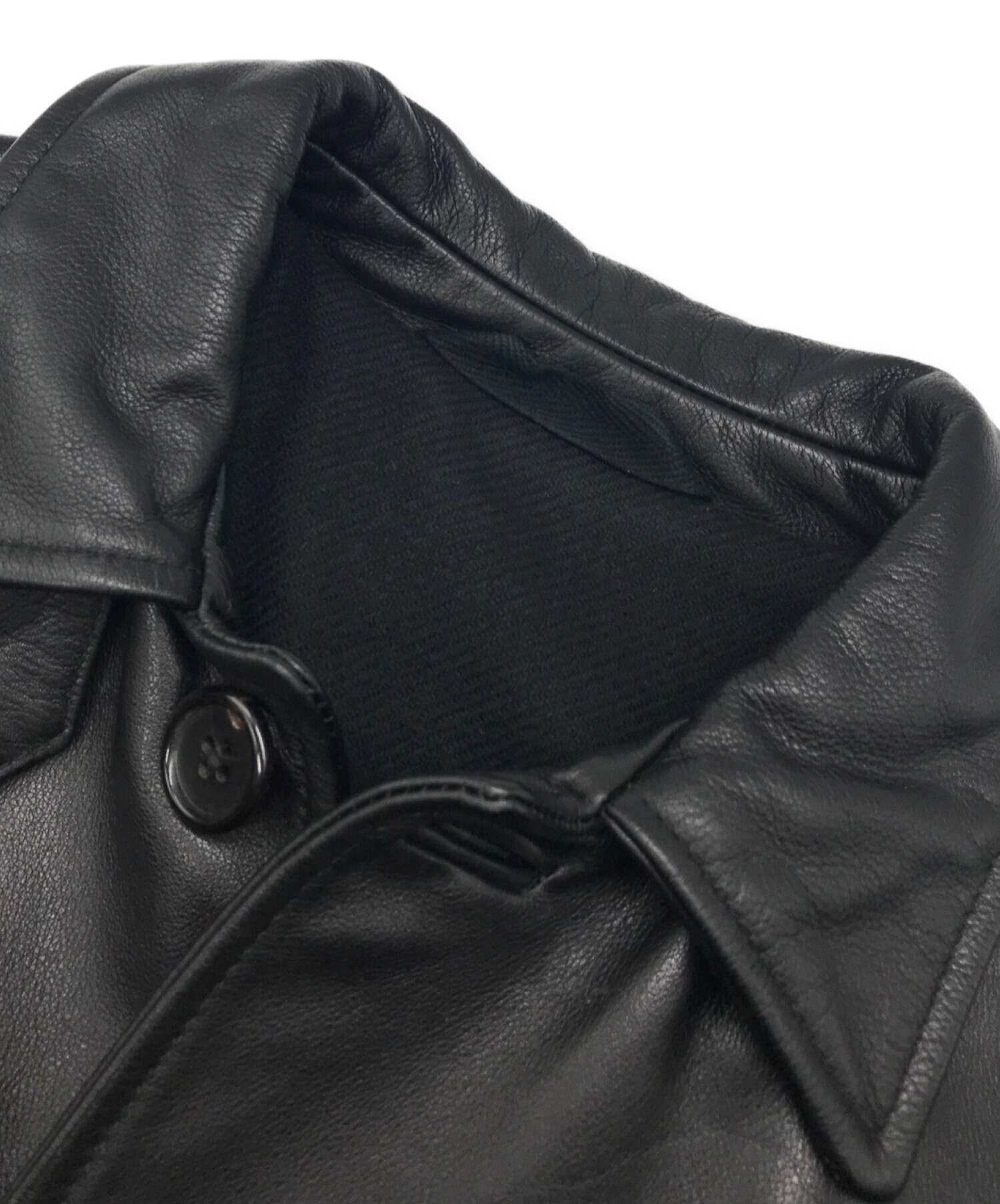 マーガレットハウエル カウレザー カーコート ジャケット アウター S 黒725cm袖丈