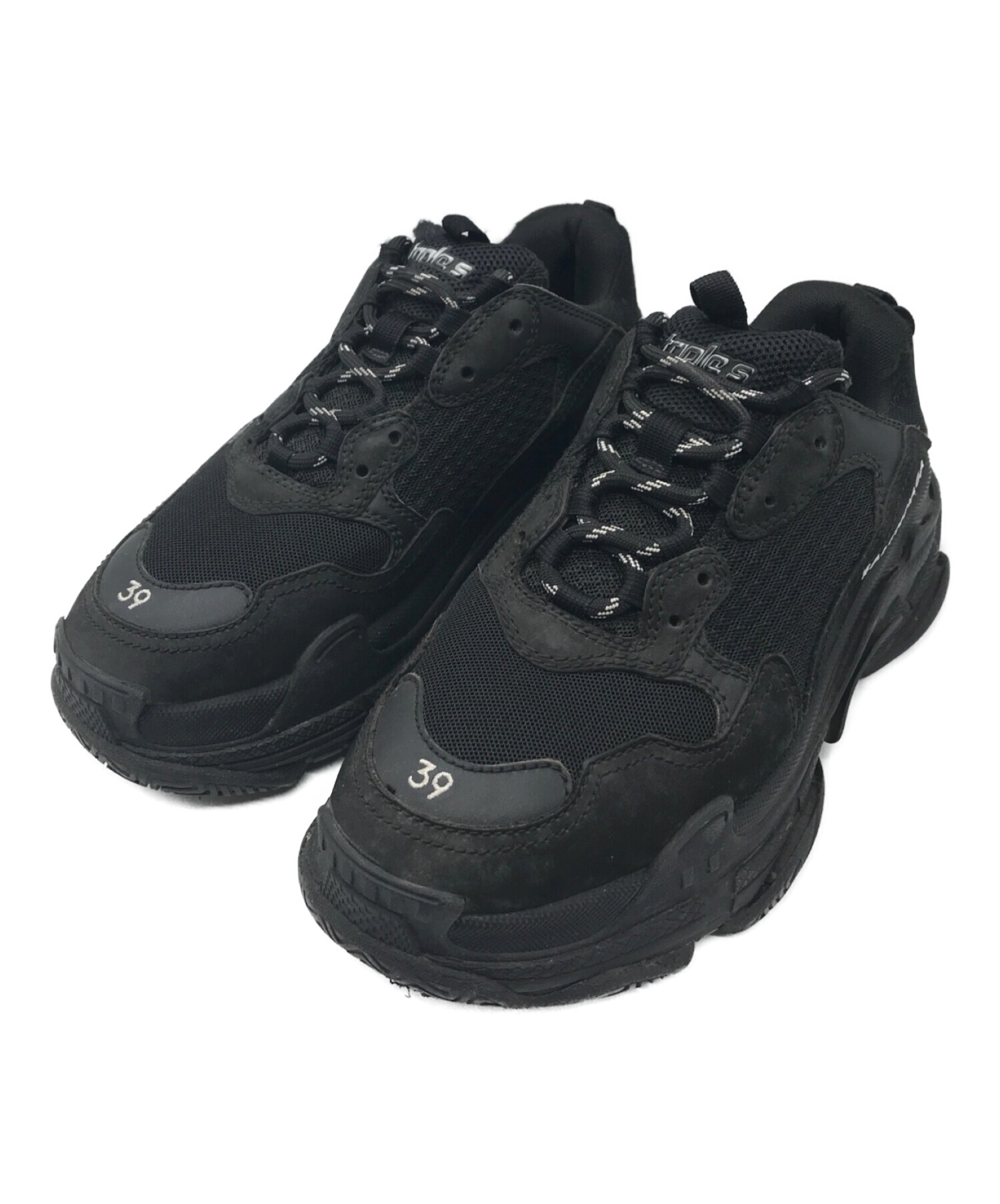靴バレンシアガ BALENCIAGA トリプルS スニーカー ブラック黒サイズ39