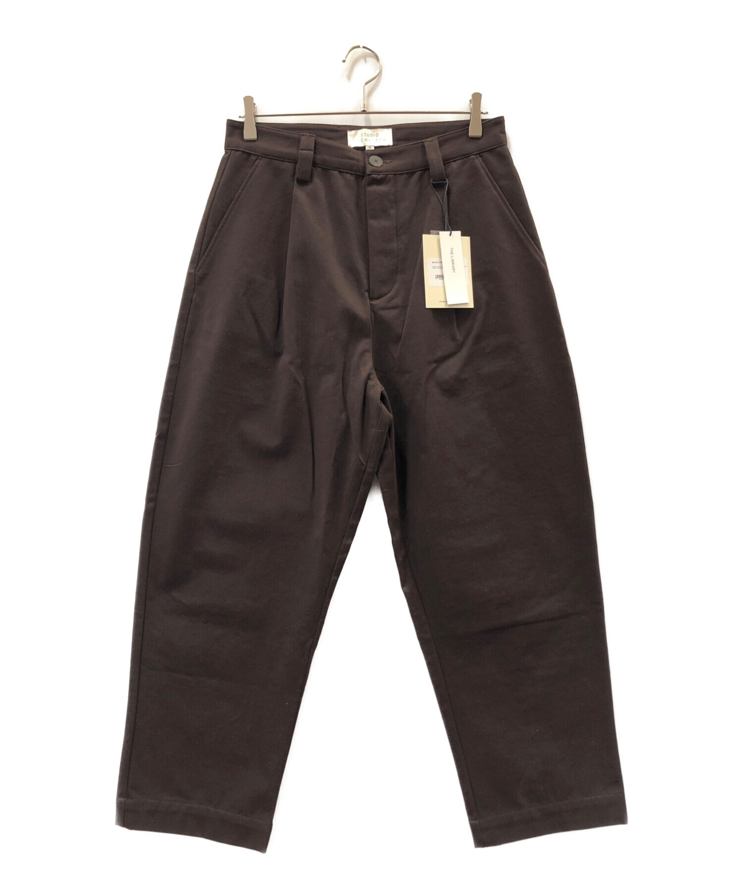 STUDIO NICHOLSON (スタジオニコルソン) bionda single pleat tapered pants ブラウン サイズ:M