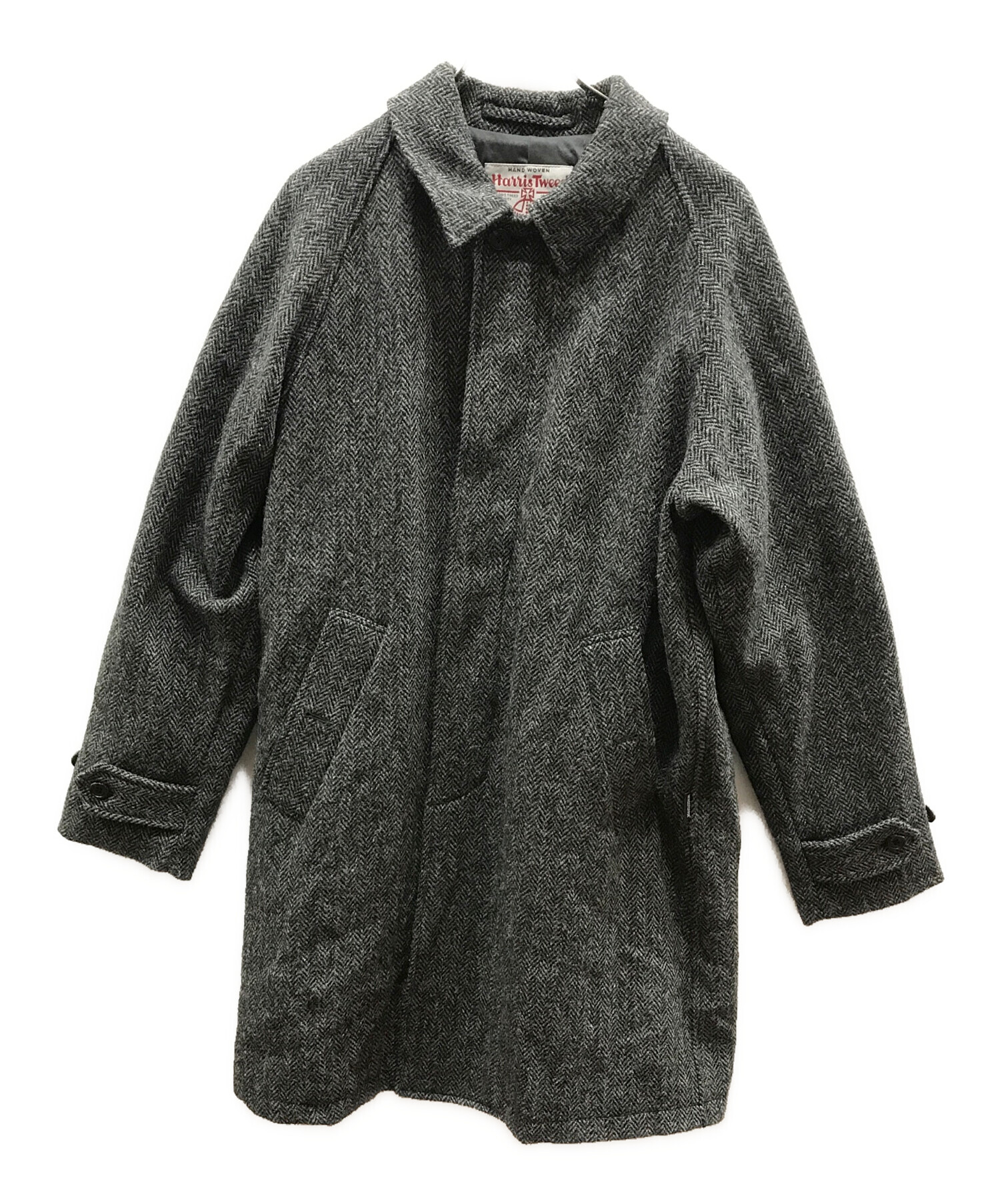 BEAMS PLUS (ビームスプラス) Harris Tweed (ハリスツイード) バルカラーコート グレー サイズ:XL