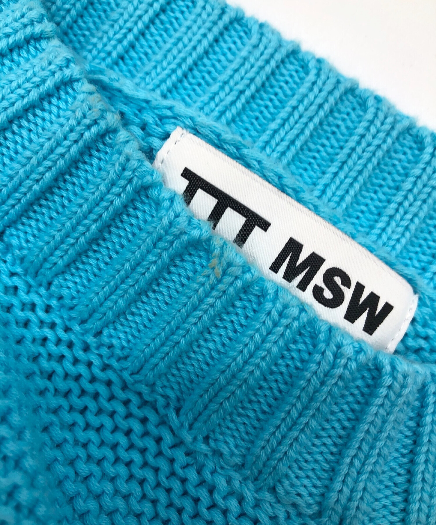 TTT MSW (ティー) Make Love Over Size Damage Knit ブルー サイズ:M