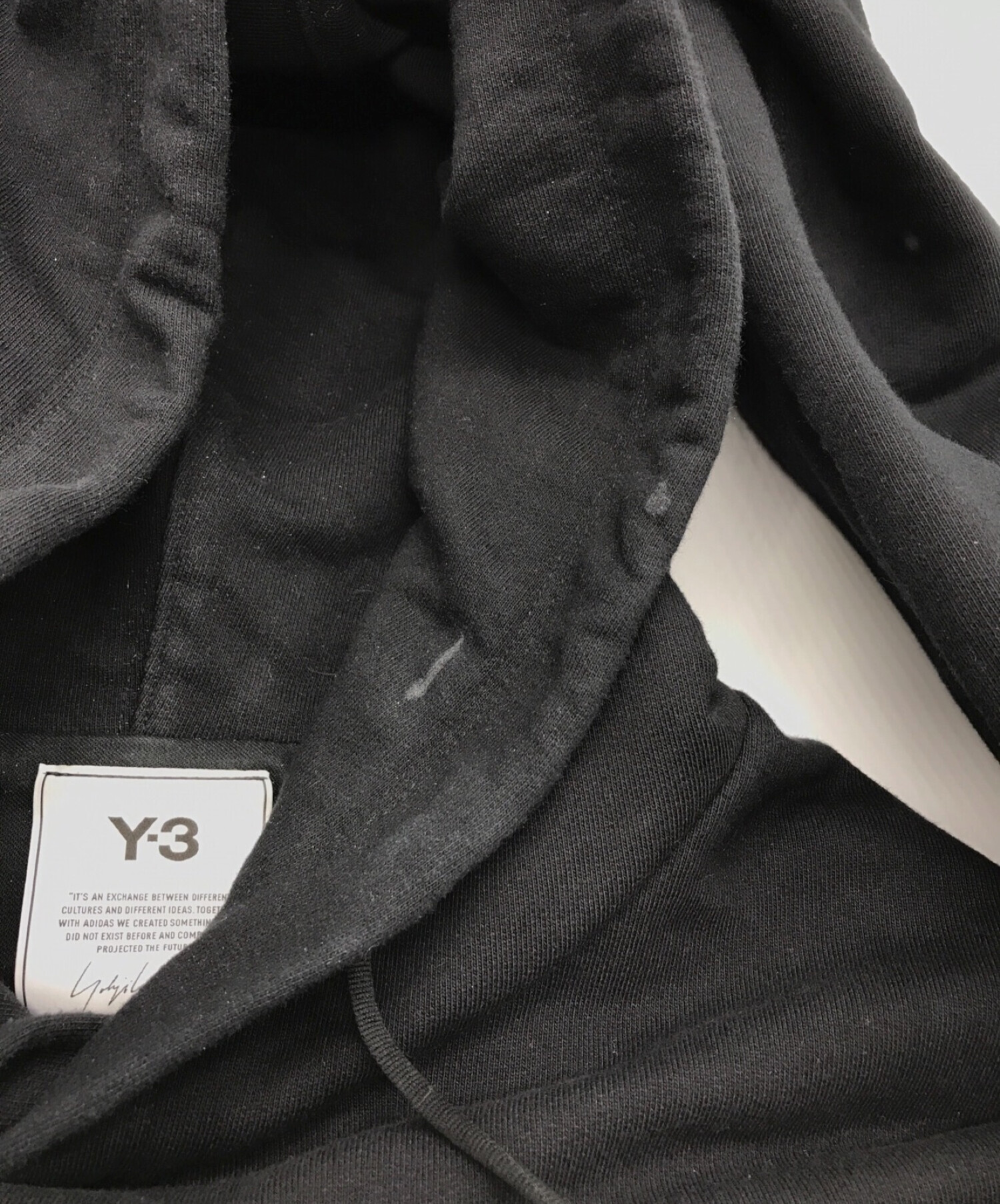 Y-3 (ワイスリー) プルオーバー チェストロゴ スウェットパーカー ブラック サイズ:XS