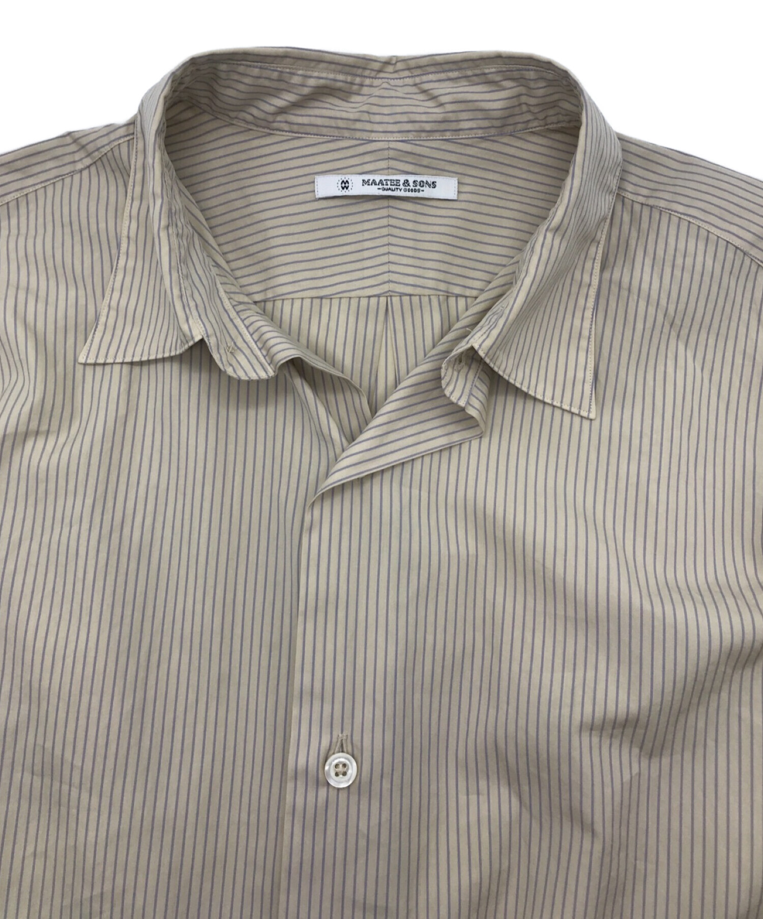 中古・古着通販】MAATEE&SONS (マーティーアンドサンズ) Elizabeth Regular Collar Shirts ベージュ  サイズ:2｜ブランド・古着通販 トレファク公式【TREFAC FASHION】スマホサイト