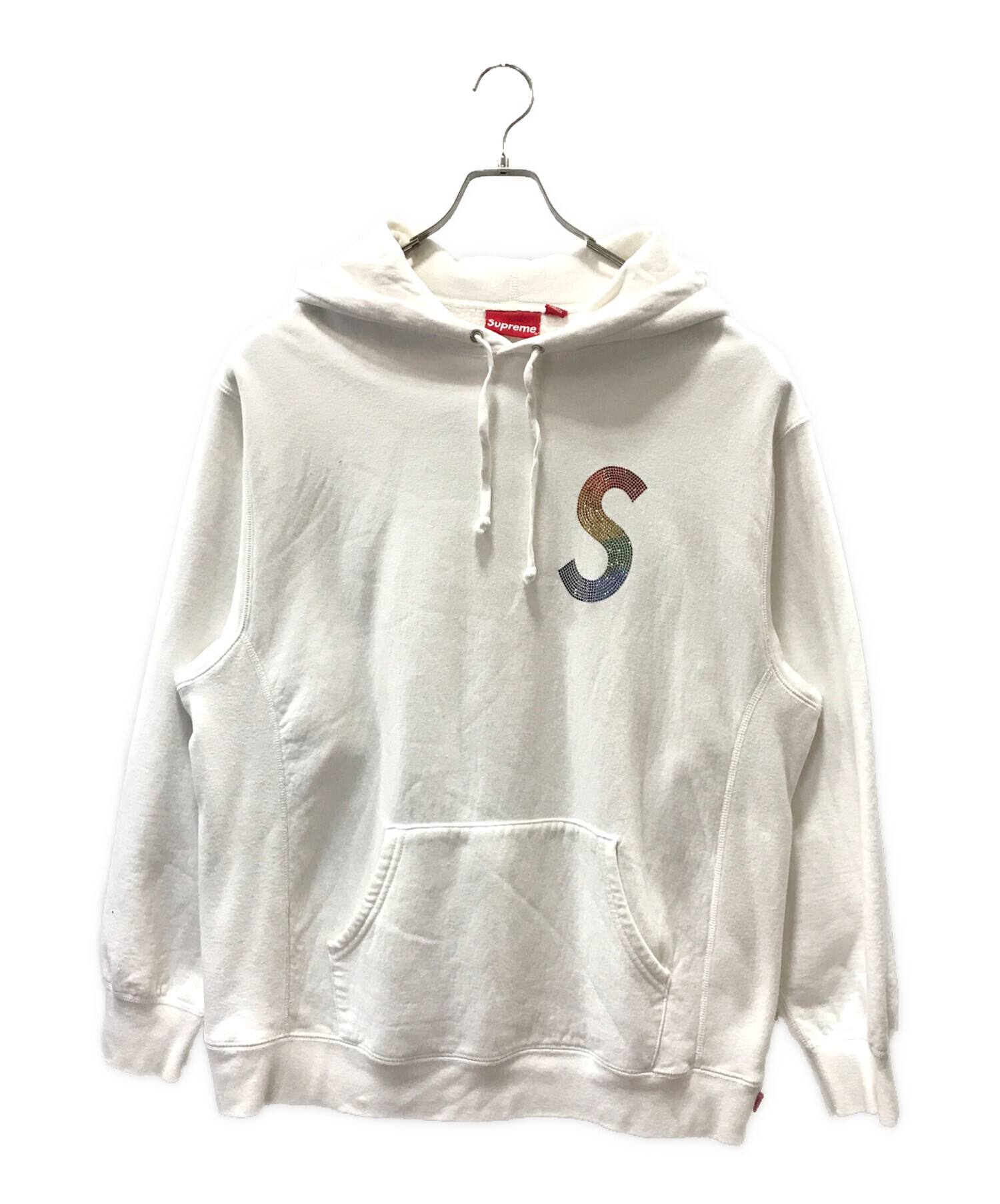 中古・古着通販】SUPREME (シュプリーム) 21SS Swarovski S Logo Hooded Sweatshirt ホワイト  サイズ:L｜ブランド・古着通販 トレファク公式【TREFAC FASHION】スマホサイト