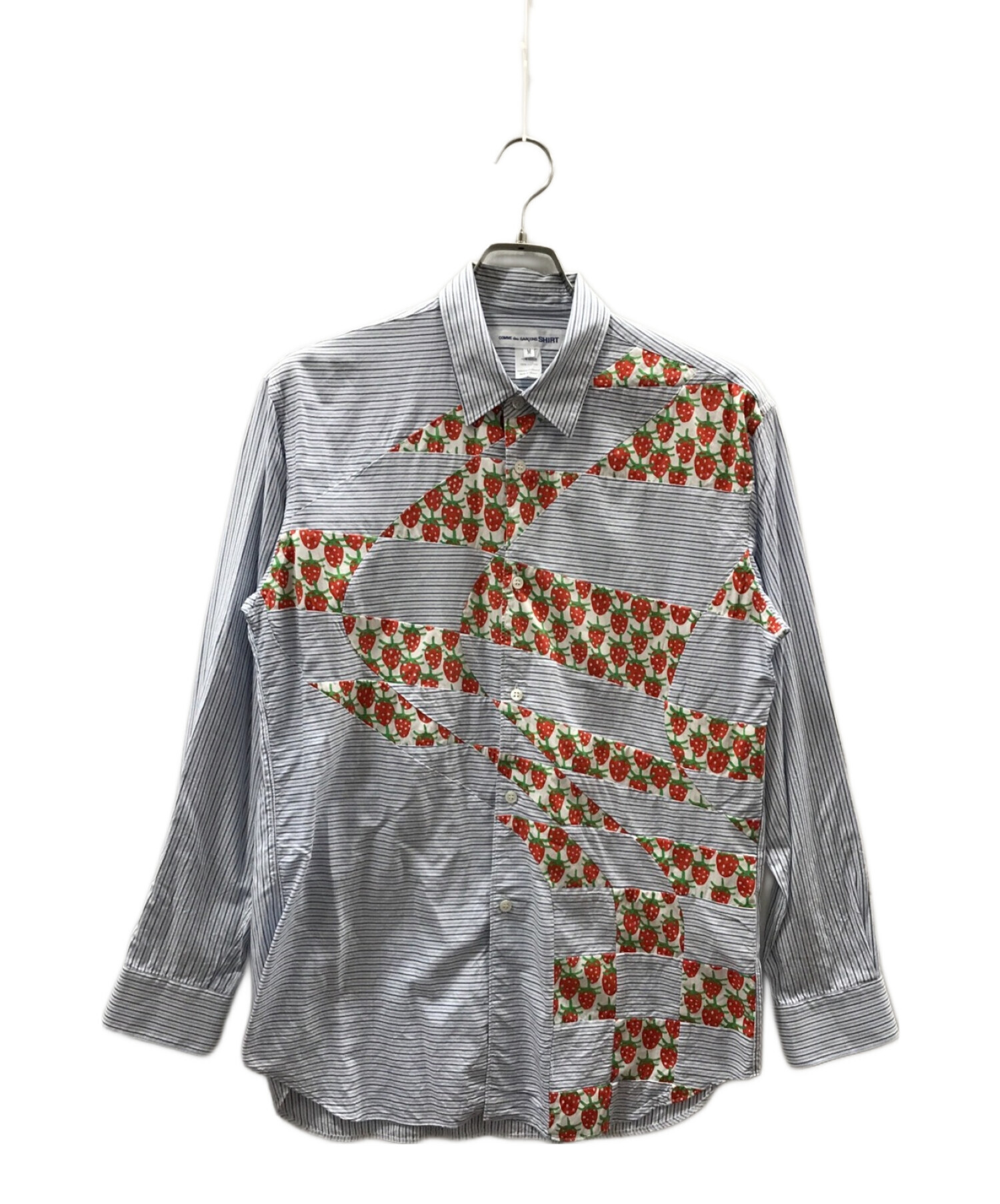 中古・古着通販】COMME des GARCONS SHIRT (コムデギャルソンシャツ) いちご柄切替パッチワークシャツ ブルー  サイズ:M｜ブランド・古着通販 トレファク公式【TREFAC FASHION】スマホサイト