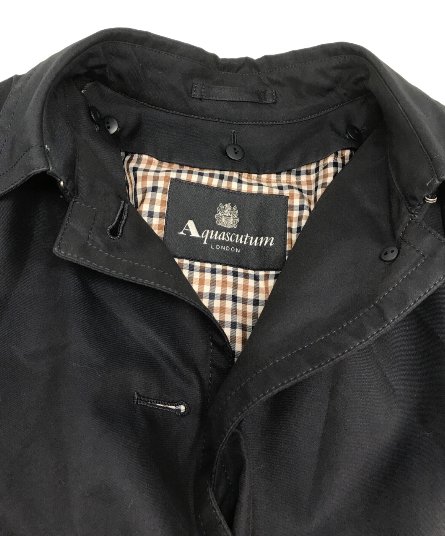 中古・古着通販】Aquascutum (アクアスキュータム) シングルブレストベーシックトレンチコート ネイビー サイズ:8｜ブランド・古着通販  トレファク公式【TREFAC FASHION】スマホサイト