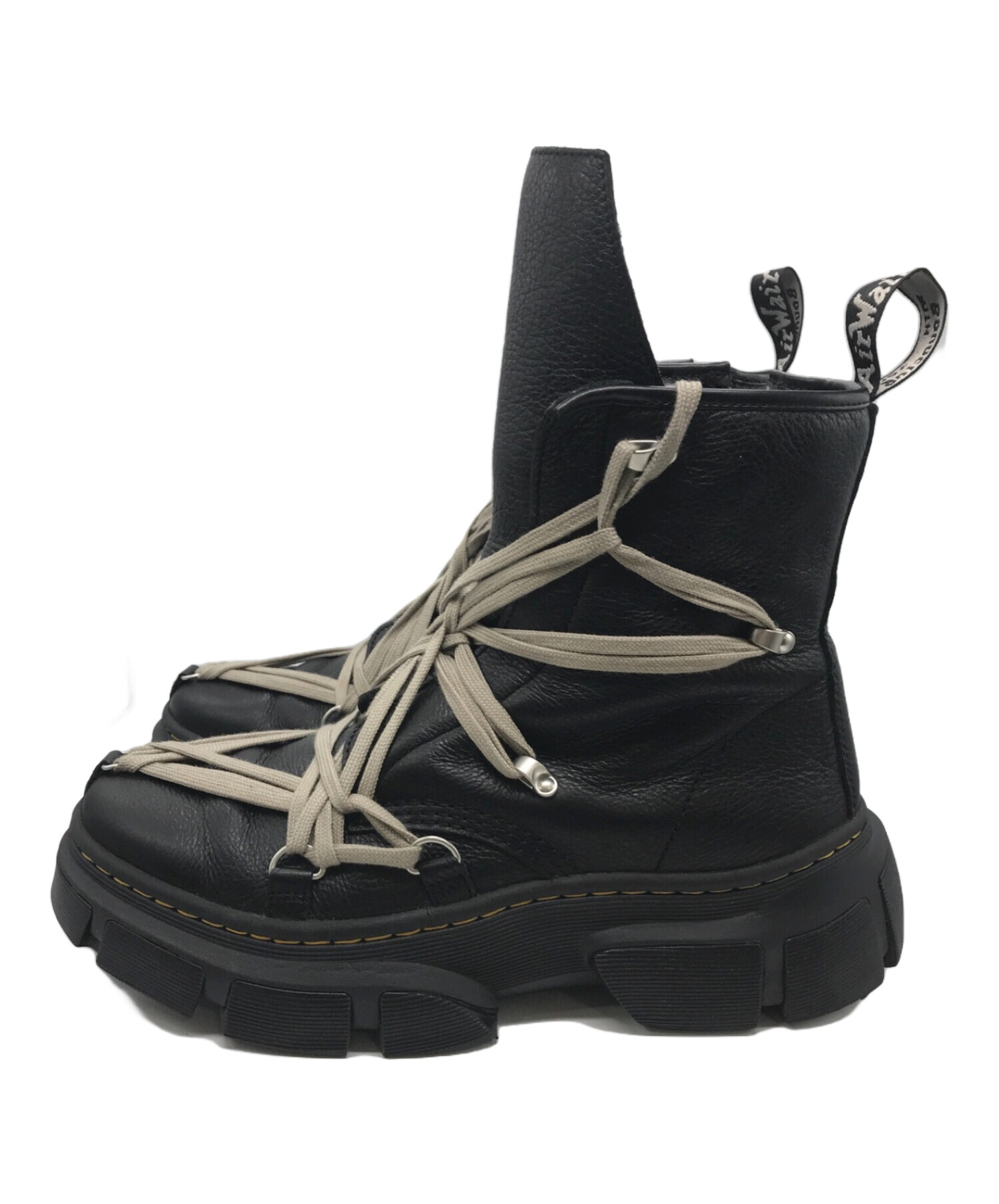 RICK OWENS (リックオウエンス) Dr.Martens (ドクターマーチン) QUAD SOLE JUMBO LACE BOOT ブラック  サイズ:29