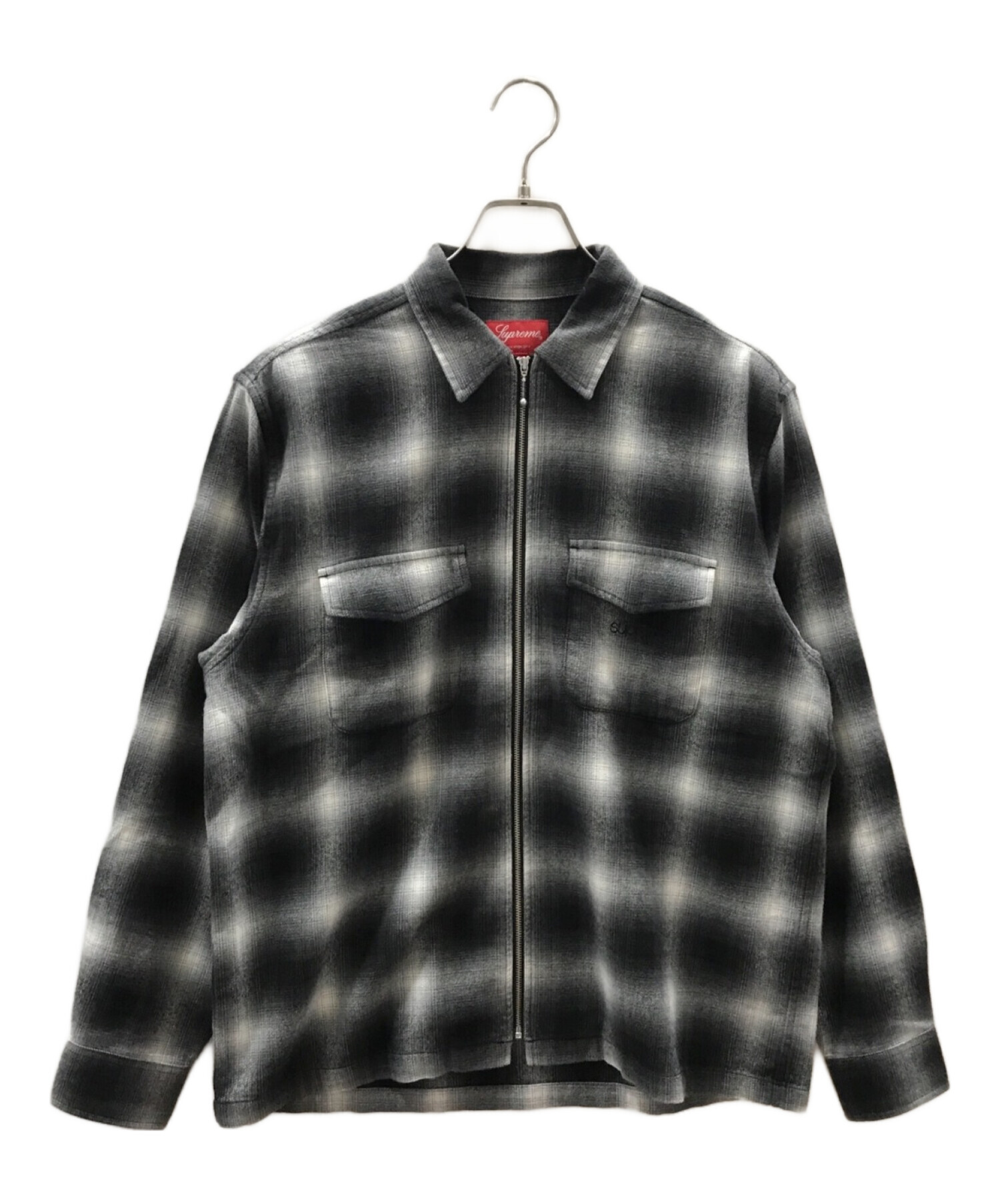 Supreme (シュプリーム) 22FW Shadow Plaid Flannel Zip Up Shirt ブラック サイズ:S