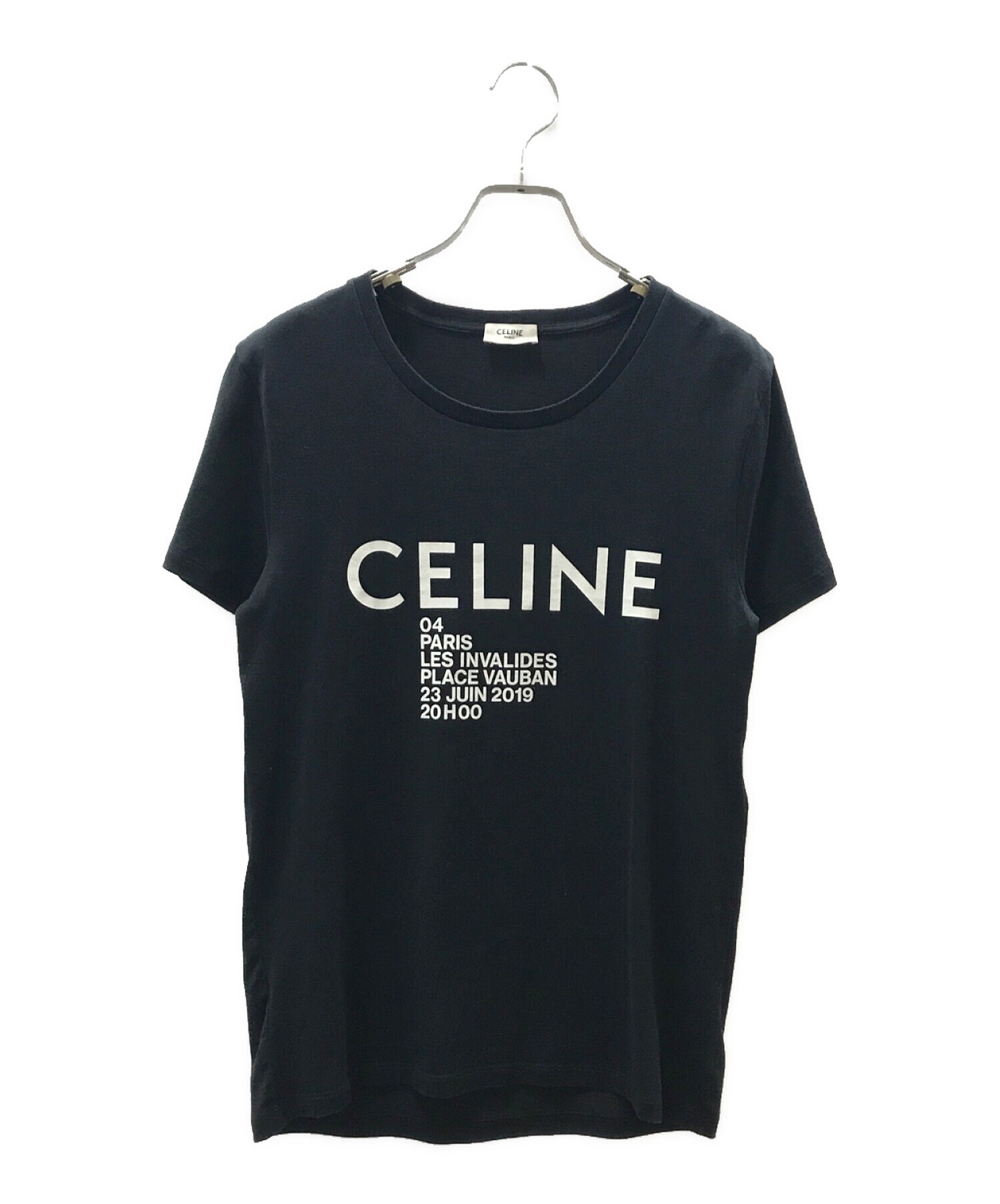 CELINE (セリーヌ) ロゴプリントTシャツ ブラック サイズ:XS