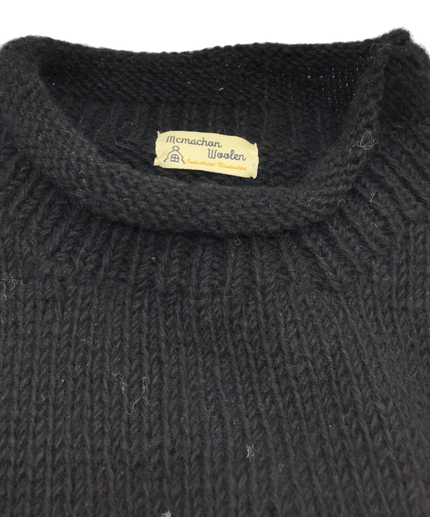 中古・古着通販】MCMACHAN WOOLEN (マクマーンウーレン) フラワーウールニット ブラック サイズ:FREE｜ブランド・古着通販  トレファク公式【TREFAC FASHION】スマホサイト