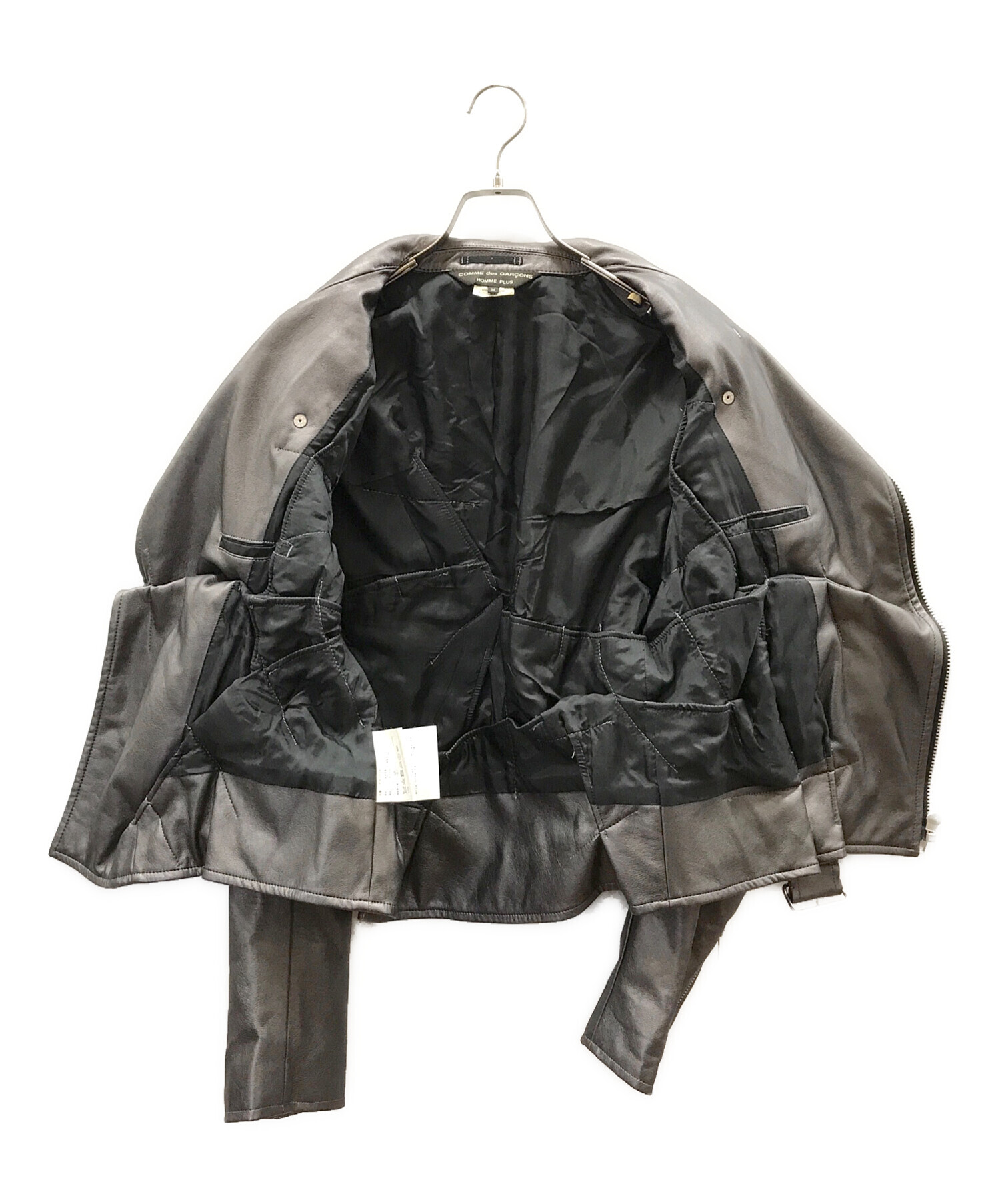 中古・古着通販】COMME des GARCONS HOMME PLUS (コムデギャルソンオムプリュス) フェイクレザーライダースジャケット グレー  サイズ:M｜ブランド・古着通販 トレファク公式【TREFAC FASHION】スマホサイト