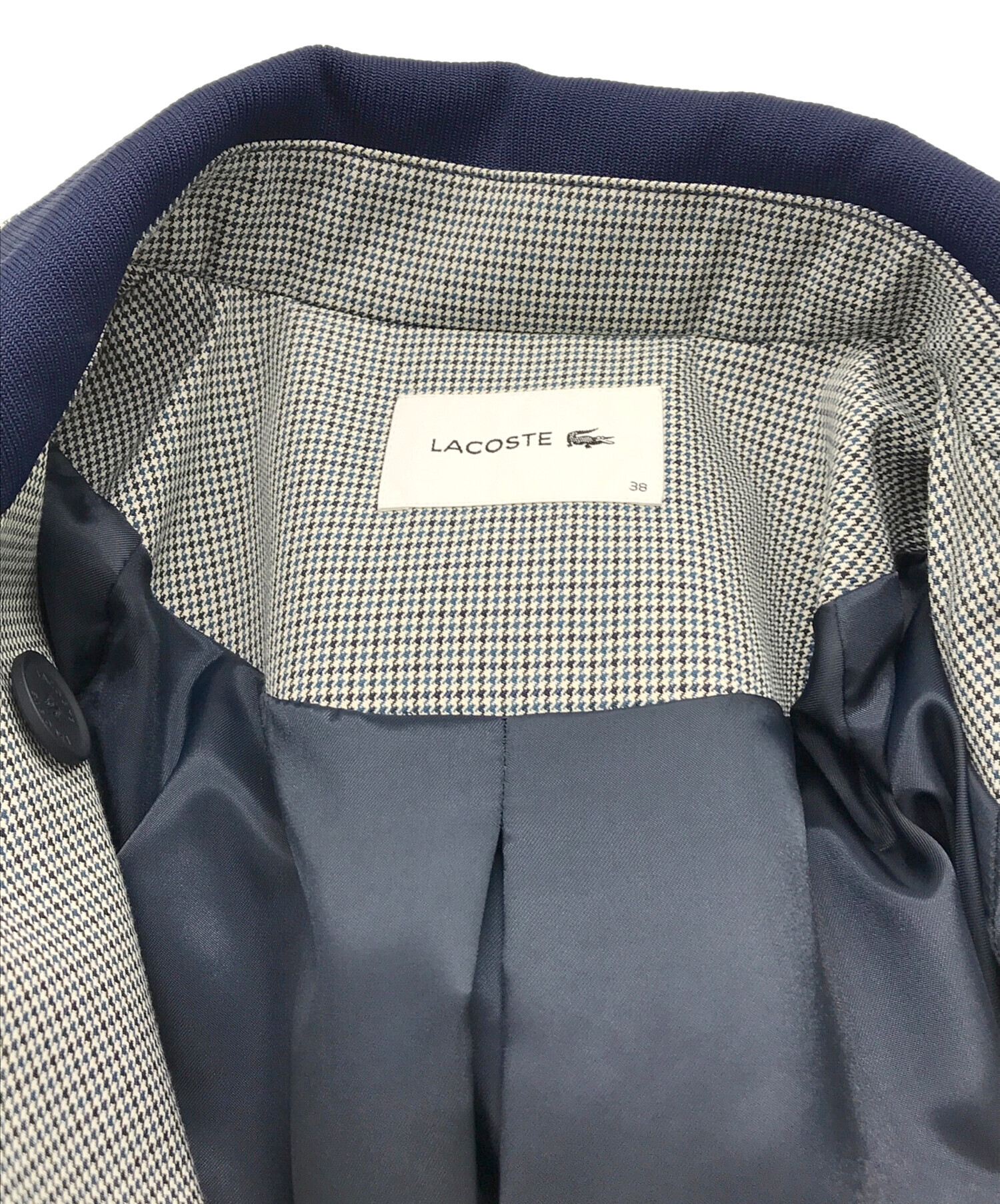 中古・古着通販】LACOSTE (ラコステ) ハウンドトゥース柄トレンチコート グレー サイズ:M｜ブランド・古着通販 トレファク公式【TREFAC  FASHION】スマホサイト